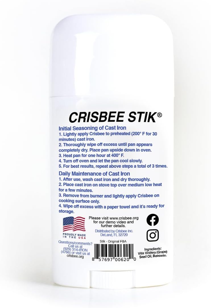 Crisbee Stik Cast Iron and Carbon Steel Seasoning - Family Made in USA customer photo 1