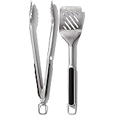 Weber Precision 3-Piece Grilling Tool Set - Stainless Steel Tongs, Spatula & Silicone Basting Brush with Non-Slip Handles and Hands-Free Locking customer photo 1