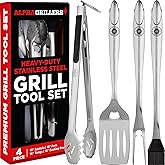 HAUSHOF Large Grill Accessories Heavy Duty BBQ Set - Premium Stainless Steel Spatula, Fork & Tongs customer photo 1