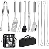 Amazon Basics 4-Piece Stainless Steel BBQ Grilling Tool Set with Carry Bag, Rust-Resistant, Dishwasher Safe customer photo 1
