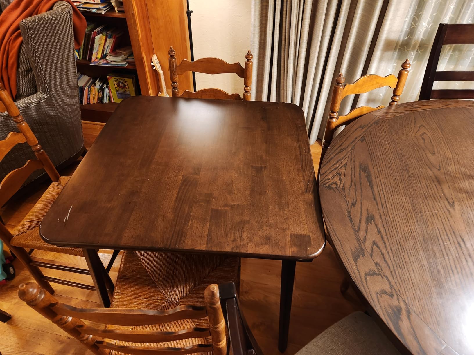 MECO Stakmore Classic Straight Edge Solid Wood Folding Card Table, Cherry Frame customer photo 1