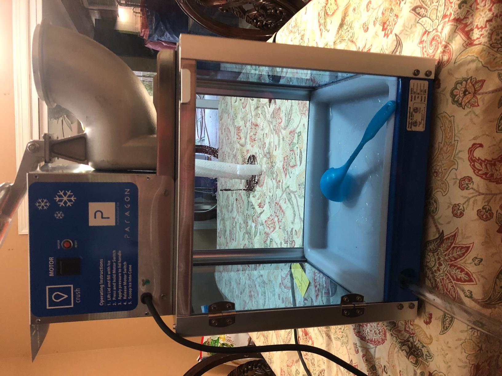 Paragon - Manufactured Fun Arctic Blast SNO Cone Machine for Professional Concessionaires Requiring Commercial Heavy Duty Snow Cone Equipment 1/3 Horse Power 792 Watts, Blue customer photo 2