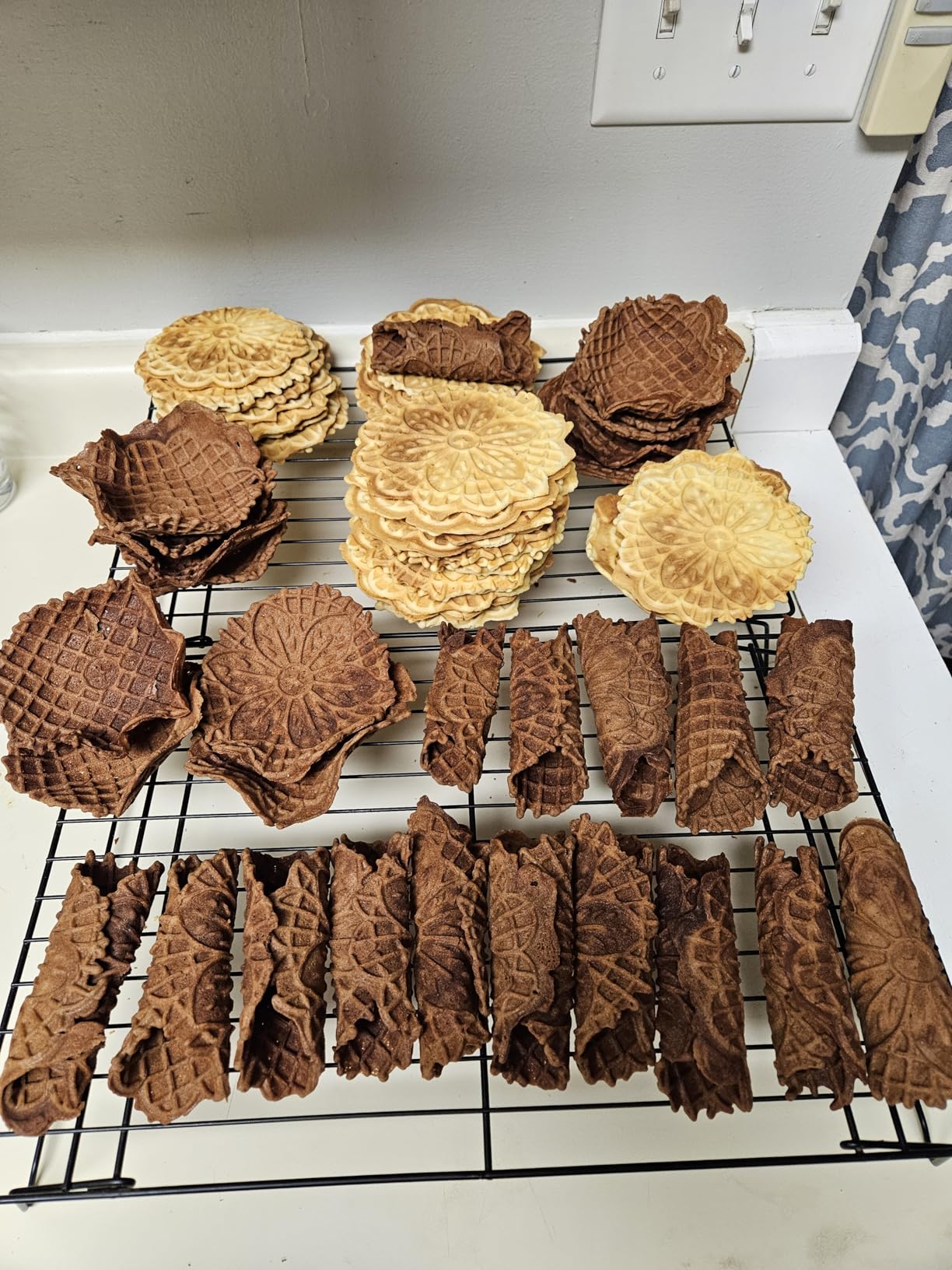 Pizzelle Maker- Polished Electric Baker Press Makes Two 5-Inch Cookies at Once, Even Heating Plates- Must Have Party Baking Supplies - Italian Easter Dessert Treat Making w Recipe Guide- Gift for Her customer photo 1