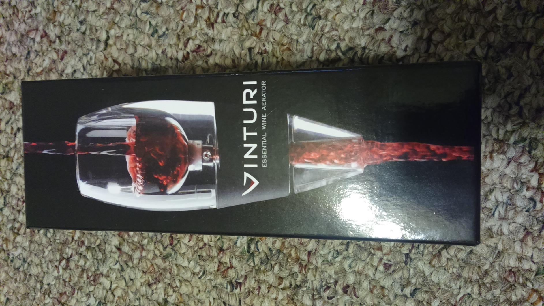 Vinturi Wine Aerator Pourer and Decanter for Red Wines Patented Design Perfectly Aerates Wines By The Glass or Bottle With Distinctive Sound, Includes No-Drip Base & Sediment Screen, Black customer photo 1
