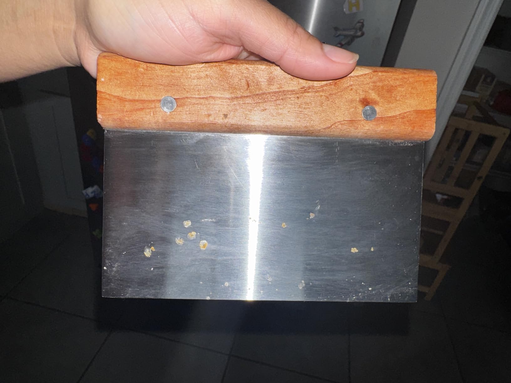 Winco Stainless Steel Dough Scraper with Wood Handle customer photo 2