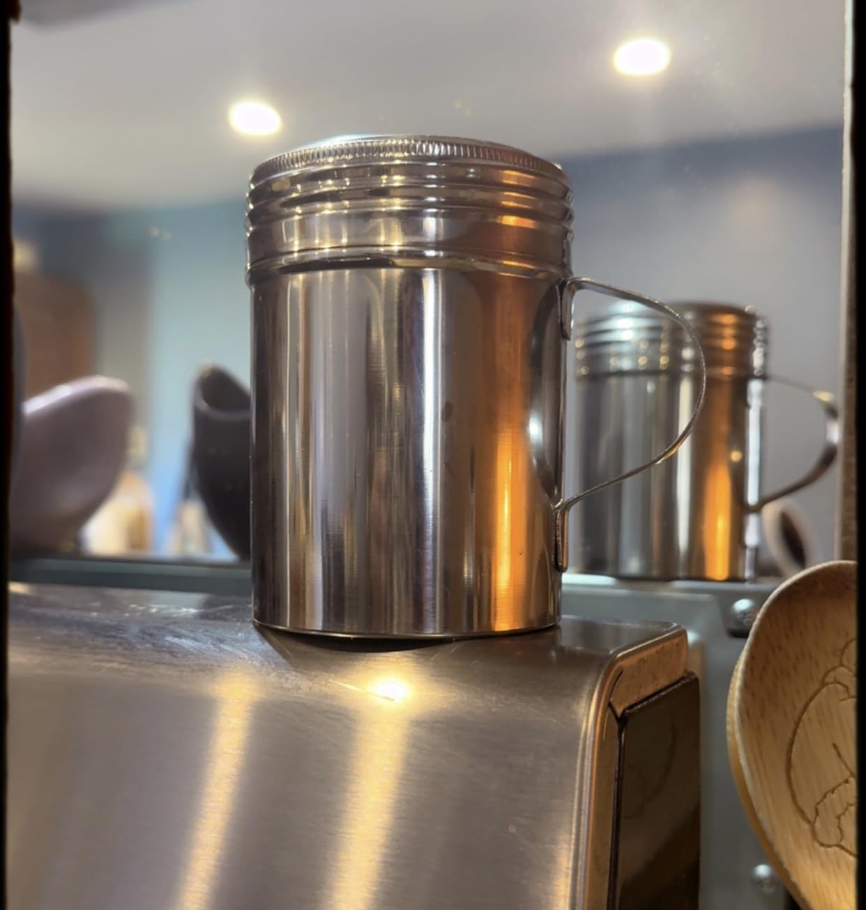 Winco 10 Oz. Stainless Steel Dredge (DRG-10), 5 inches X 4.75 inches X 1.5 inches customer photo 2