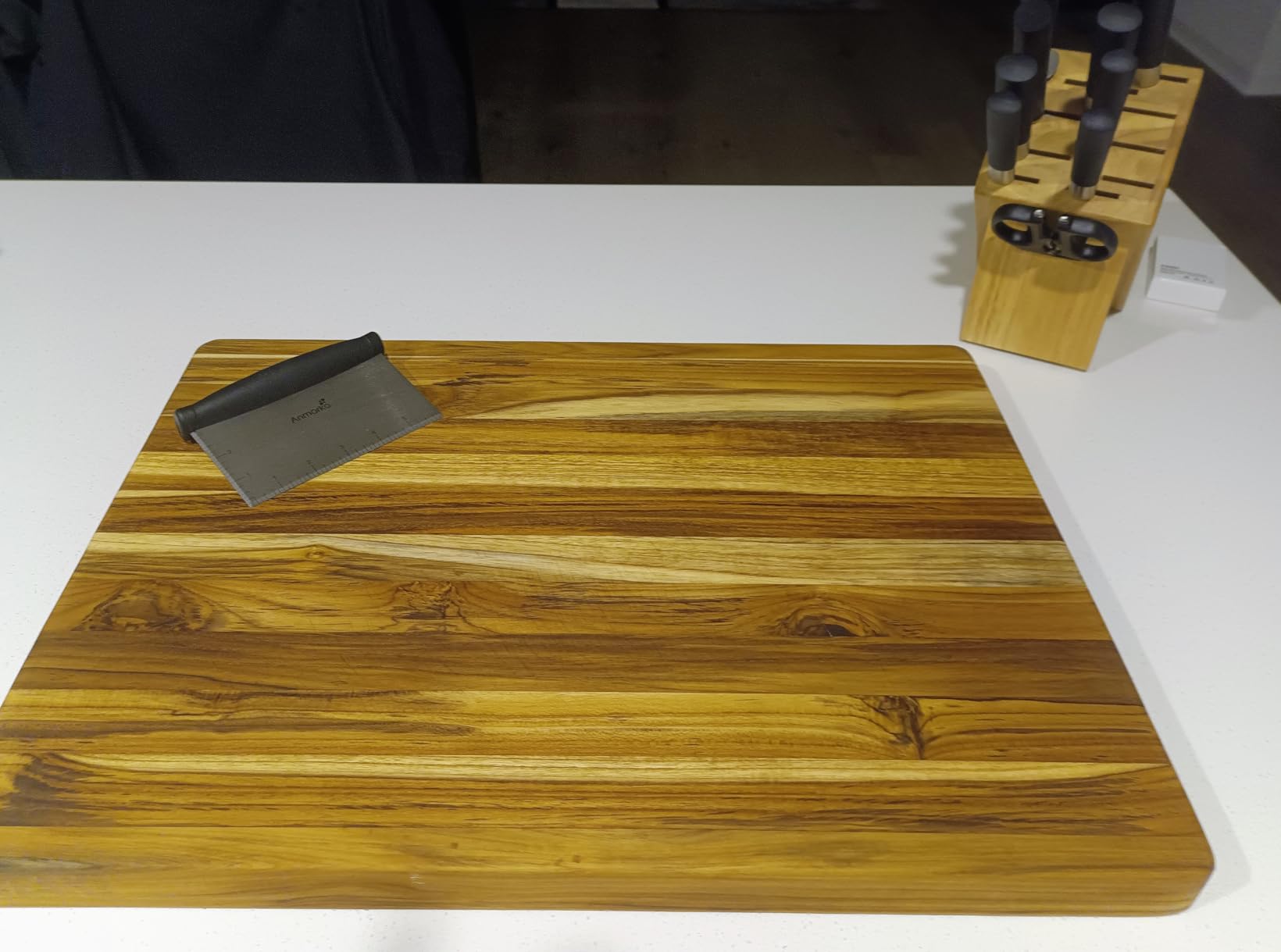 Teakhaus Cutting Board - Large (L) Wood Cutting Board with Grip Handles - Holiday Gift Ideas for Men and Women - Gift-Ready, Reversible, Edge Grain Wood, Knife Friendly - FSC Certified customer photo 1