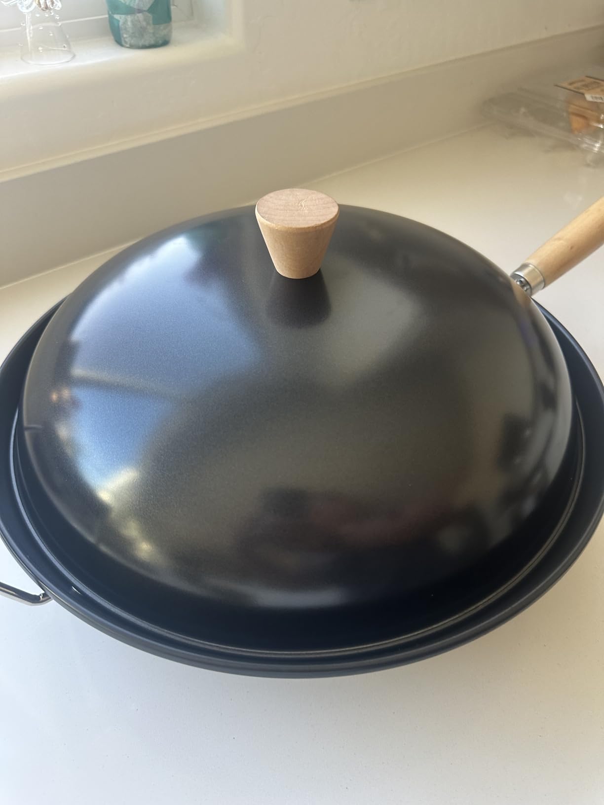 Joyce Chen 31-0066, 13.5-Inch Nonstick Steel Dome Lid for 14-Inch Wok Black customer photo 2