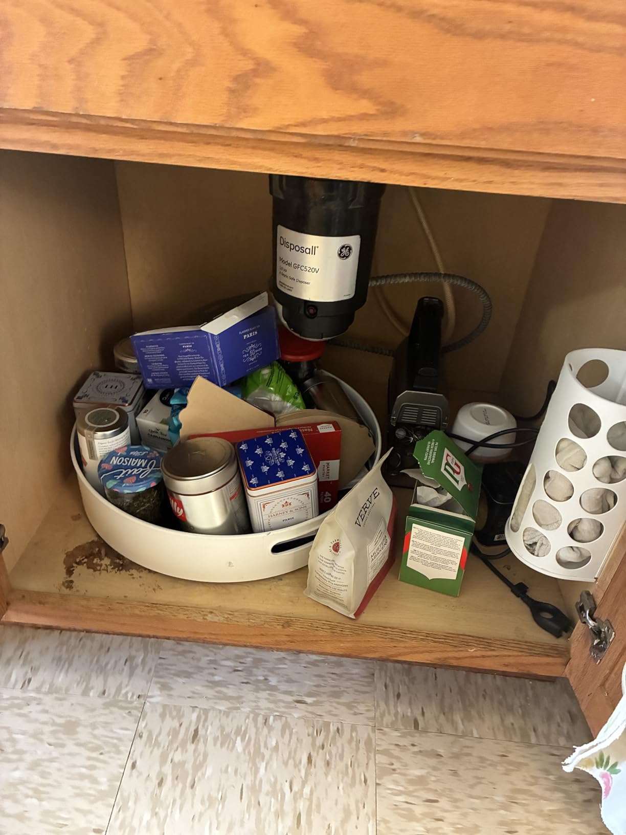 Copco 18-Inch Lazy Susan Turntable Organizer, Non-Skid Pantry or Cabinet Spinner for Spices, Condiments, and Bottles, Durable White/ Gray Design customer photo 1