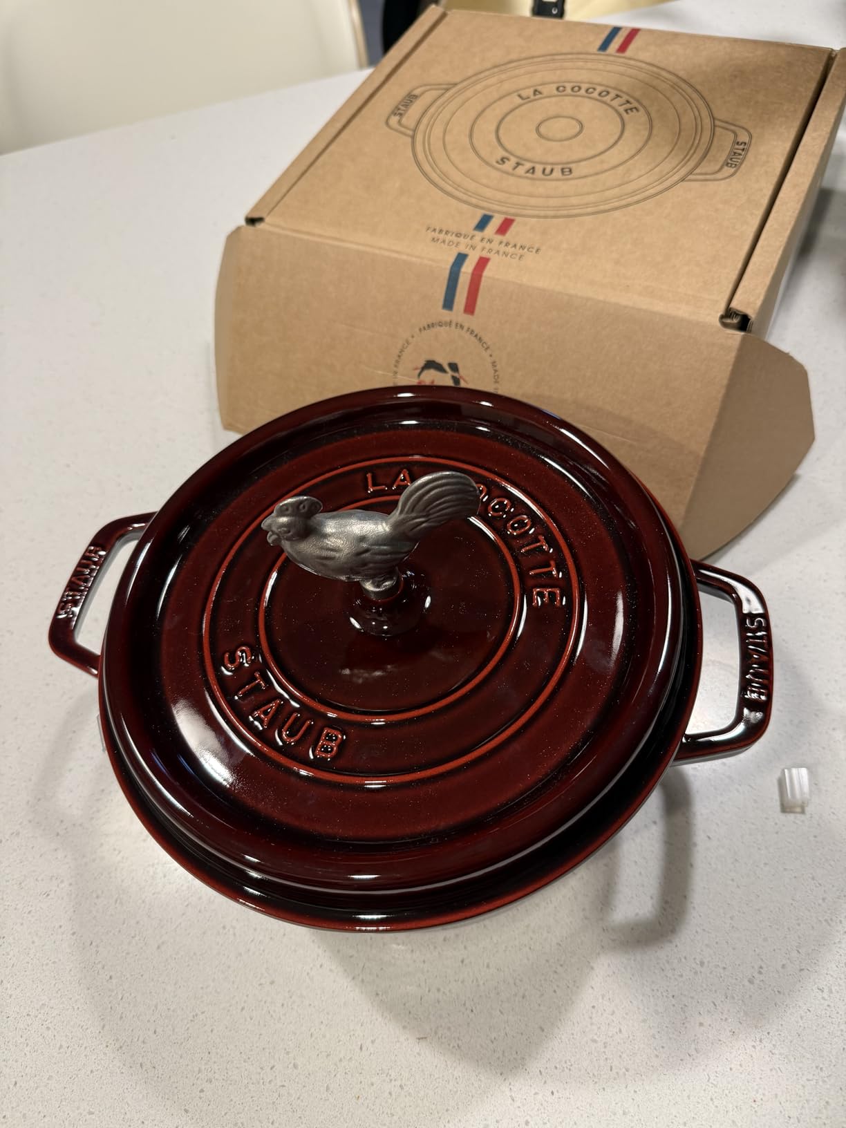 STAUB Cast Iron Dutch Oven 4-qt Round Cocotte, Made in France, Serves 3-4, Cherry customer photo 2