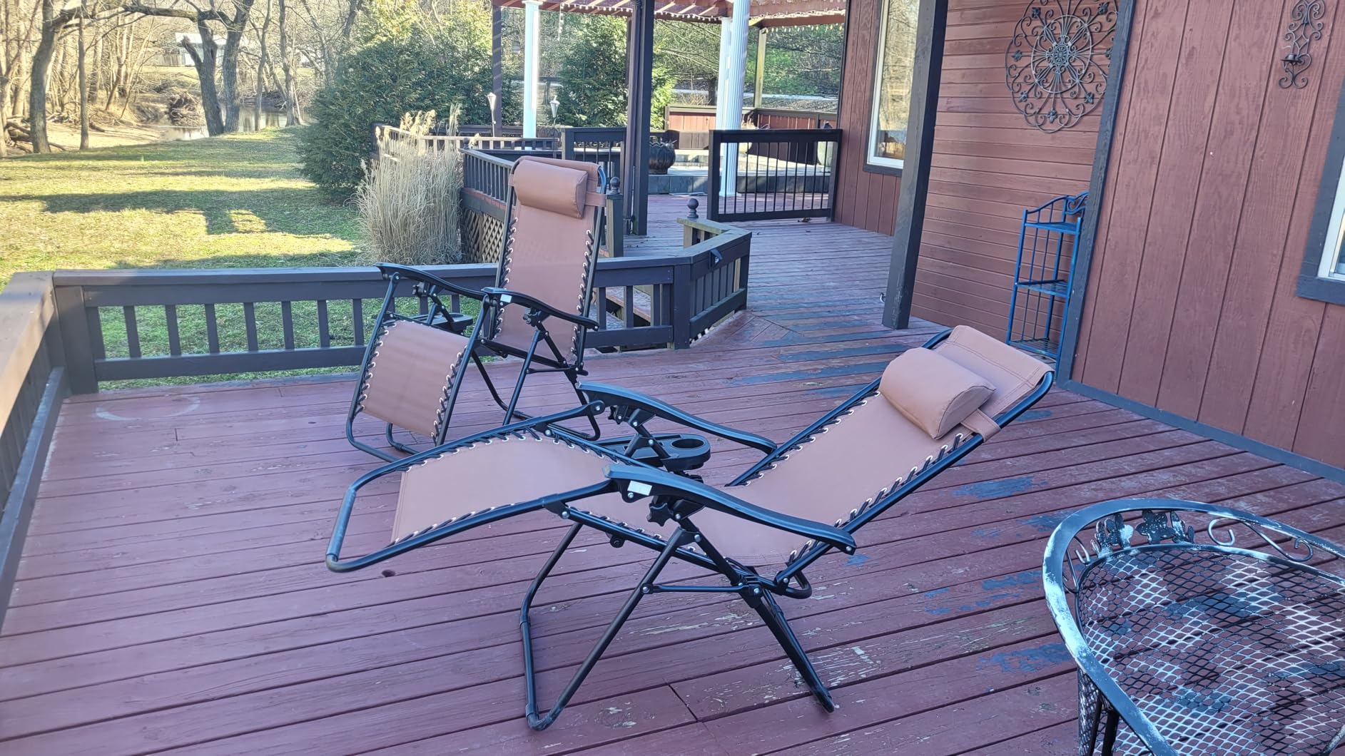 Best Choice Products Set of 2 Adjustable Steel Mesh Zero Gravity Lounge Chair Recliners w/Pillows and Cup Holder Trays - Black customer photo 1