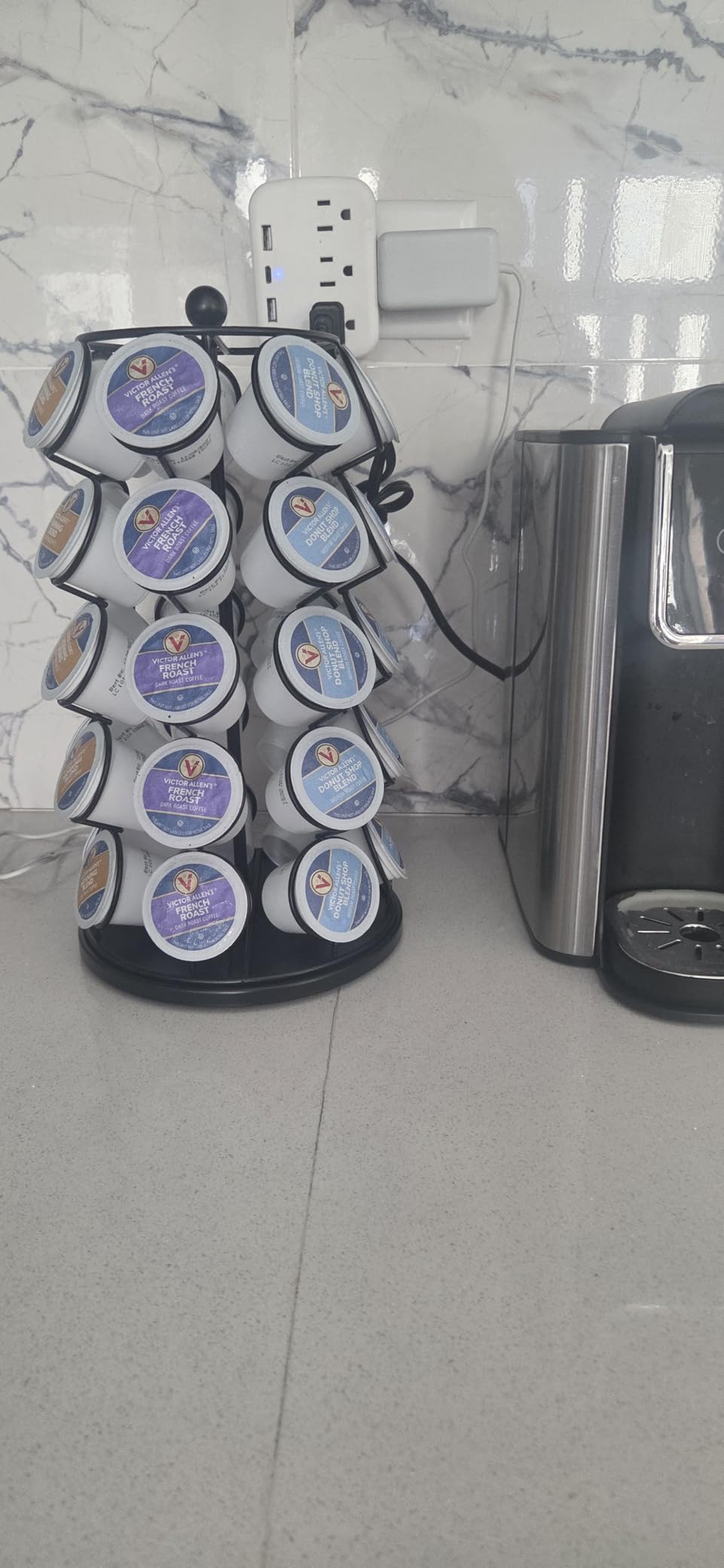 Nifty K Cup Holder - Compatible with K-Cups, Coffee Pod Carousel | 35 K Cup Holder, Spins 360-Degrees, Lazy Susan Platform, Modern Black Design, Home or Office Kitchen Counter Organizer customer photo 1