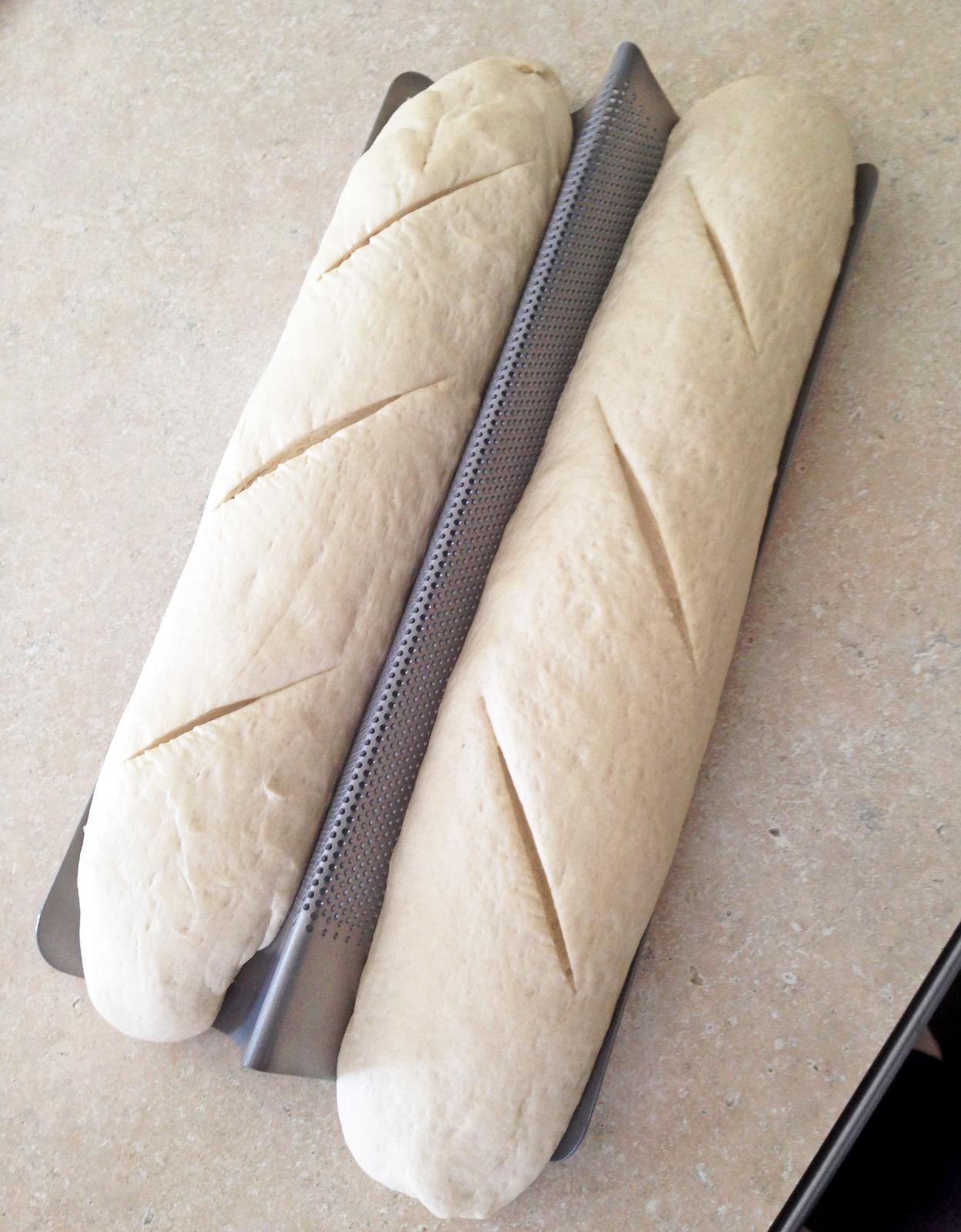 Chicago Metallic Commercial II Non-Stick Perforated Baguette Pan. Creates a crisp, golden-brown crust, 16 L x 9 W x 1.5 H customer photo 1