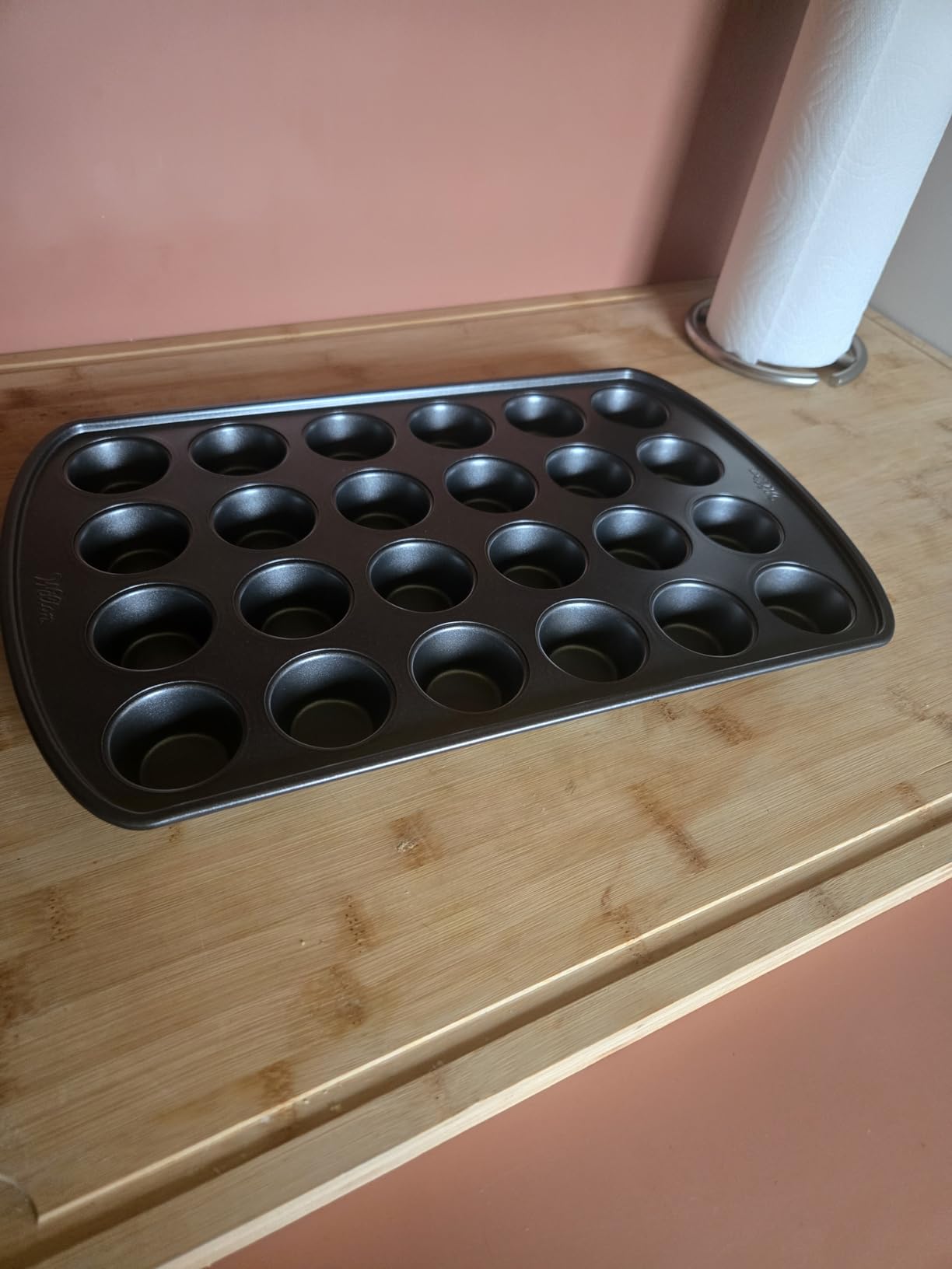 Wilton Gold Non-Stick 24-cup Muffin Pan, Cold-Rolled Steel Bakeware, Made without PFAs, 16 x 10 x 1 in., Packaging may Vary customer photo 1