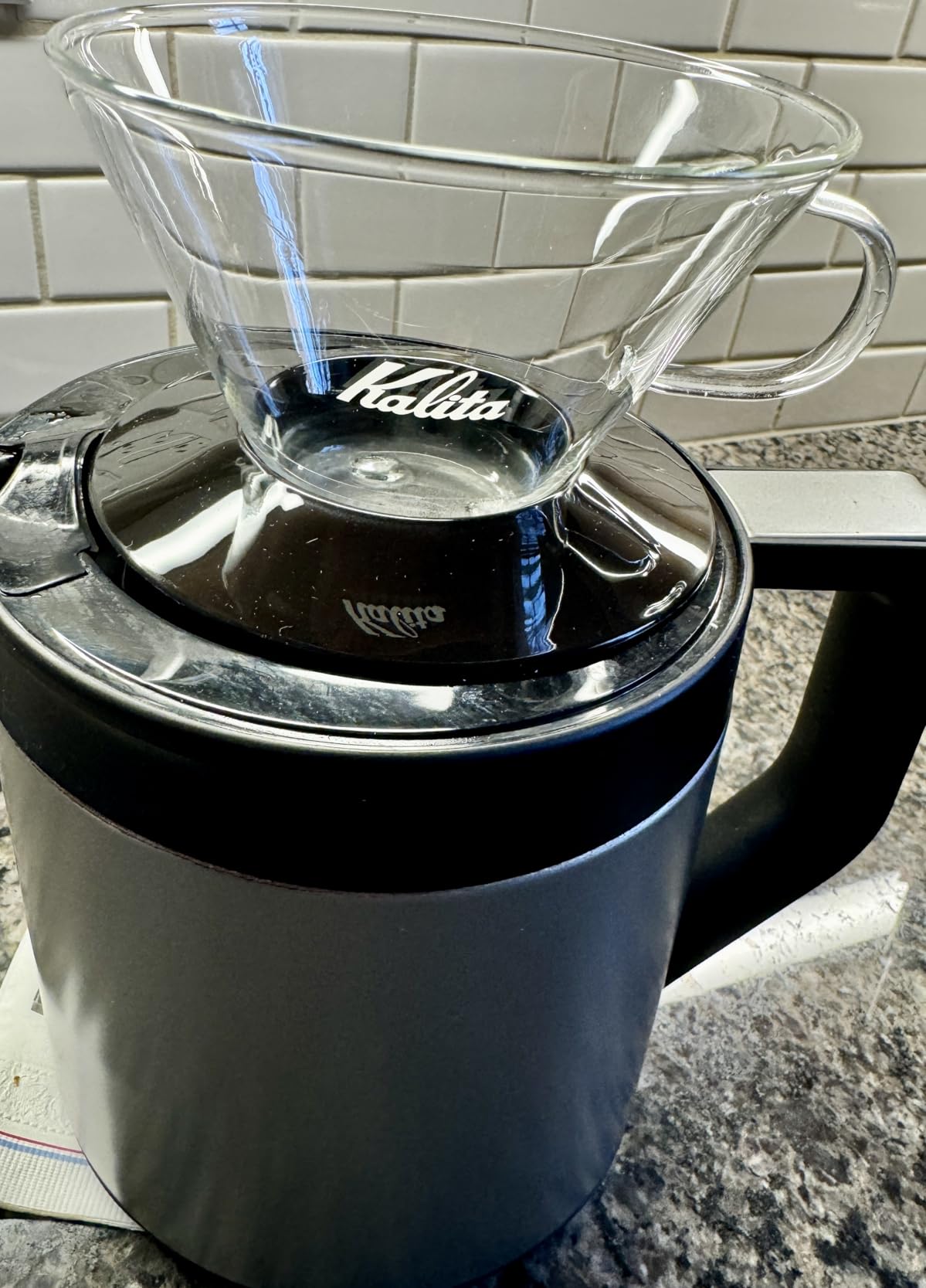 Kalita Wave Pour Over Coffee Dripper, Size 185, Makes 16-26oz, Heat-Resistant Glass customer photo 1