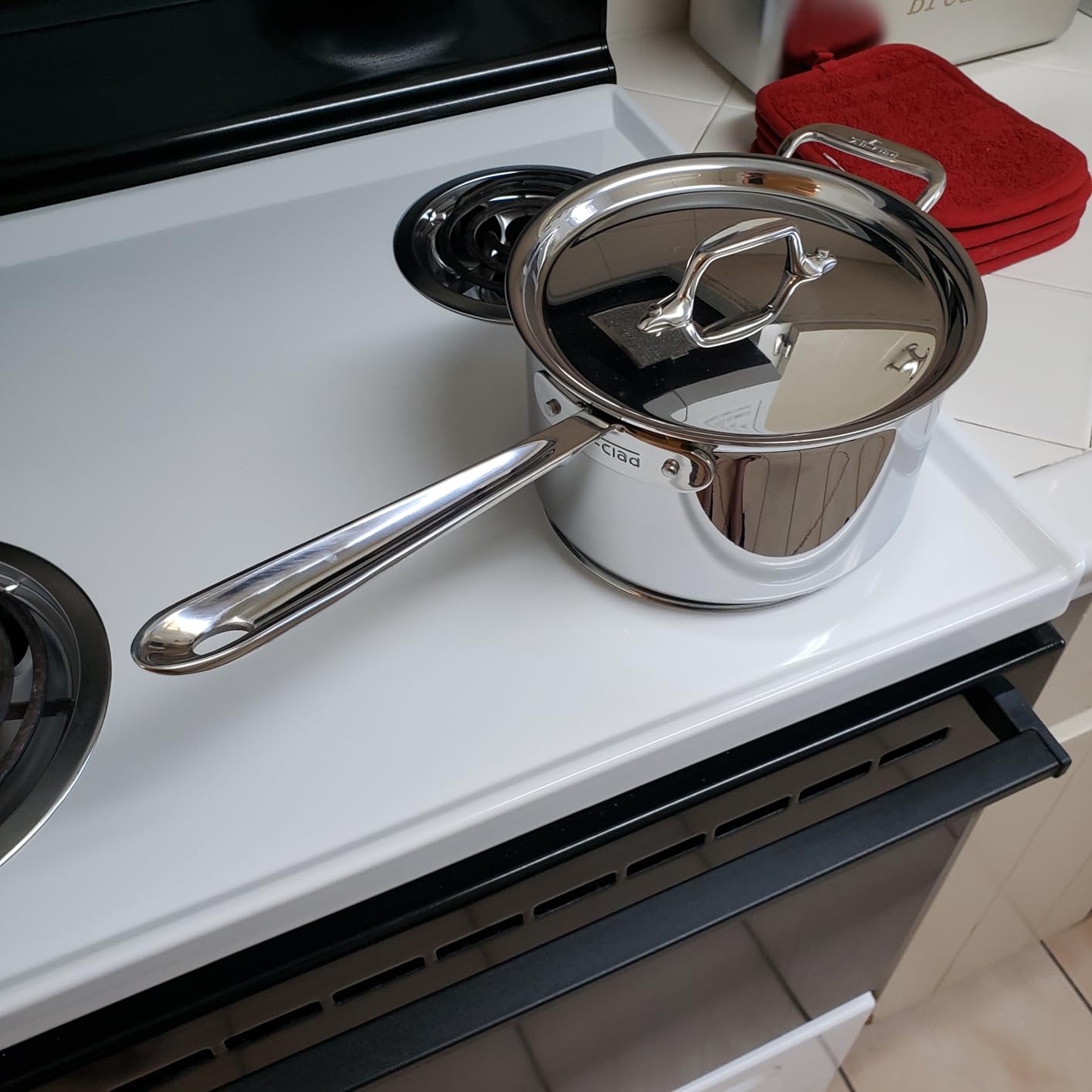 All-Clad D3 Stainless Steel 1 Quart Sauce Pan Covered- Made in the USA- The Original Bonded Professional Cookware- Oven Safe & Induction Compatible customer photo 2