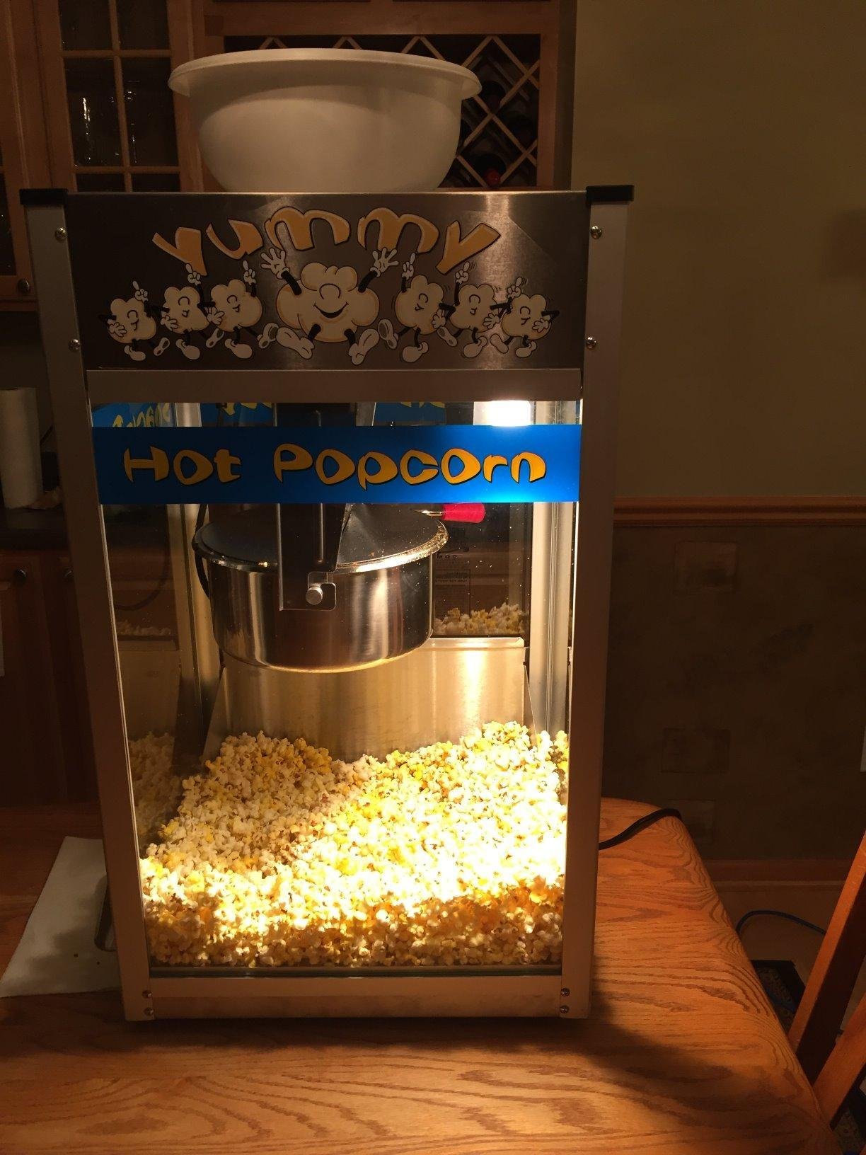 Top Star Popcorn Machine - 12oz Stainless-Steel Kettle, Reject Kernel Tray, Warming Light, and Accessories by Great Northern Popcorn (Red and Yellow) customer photo 2