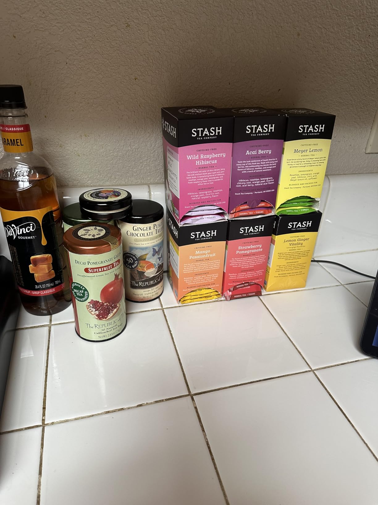 Stash Tea Fruity Herbal Tea 6 Flavor Tea Sampler, 6 boxes With 18-20 Tea Bags Each customer photo 2