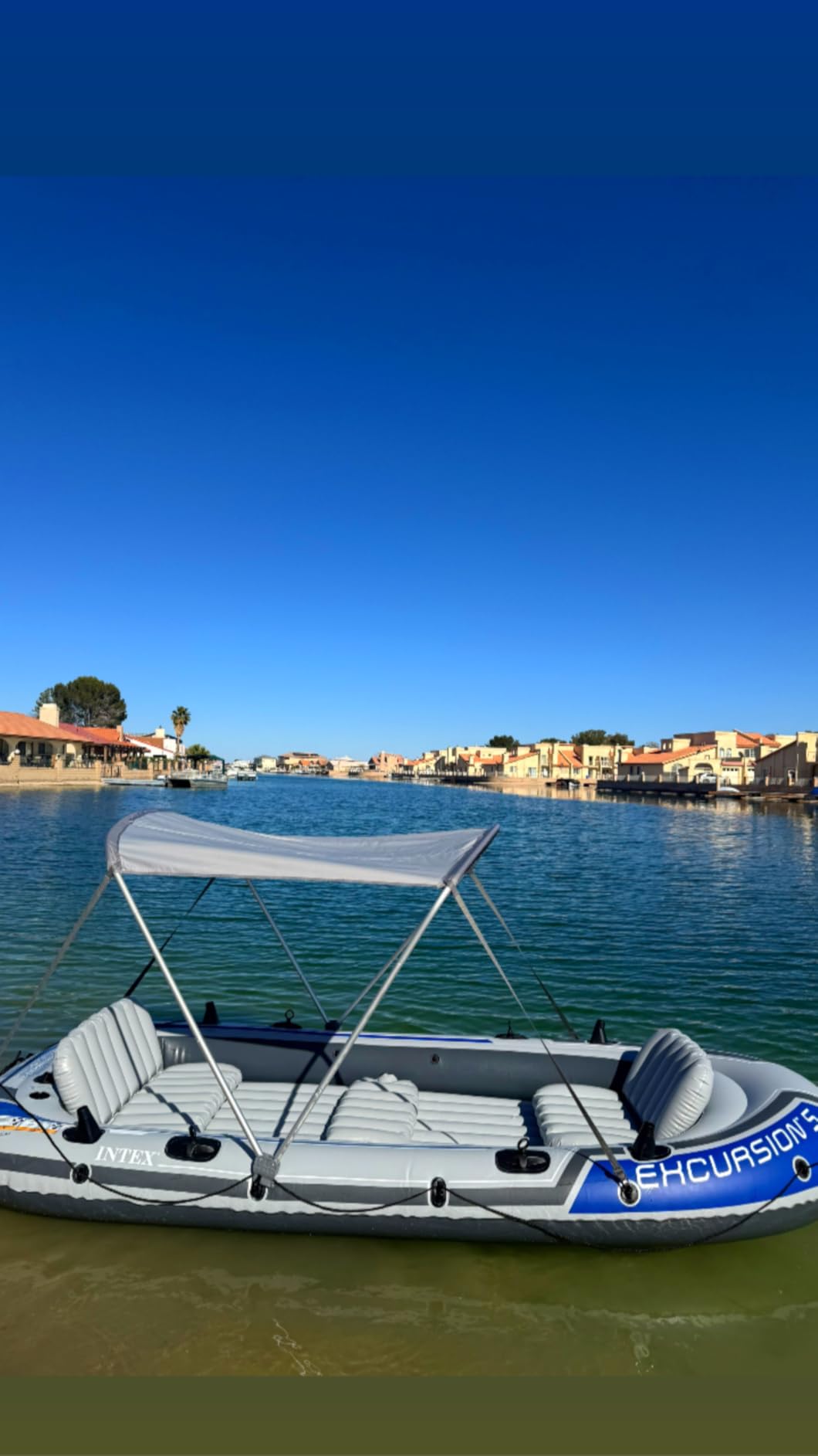 Intex 68324EP Excursion 4 Inflatable Boat Set: Includes Deluxe 54in Boat Oars and High-Output Pump - Adjustable Seats with Backrest - Fishing Rod Holders - 4-Person - 1100lb Weight Capacity customer photo 2