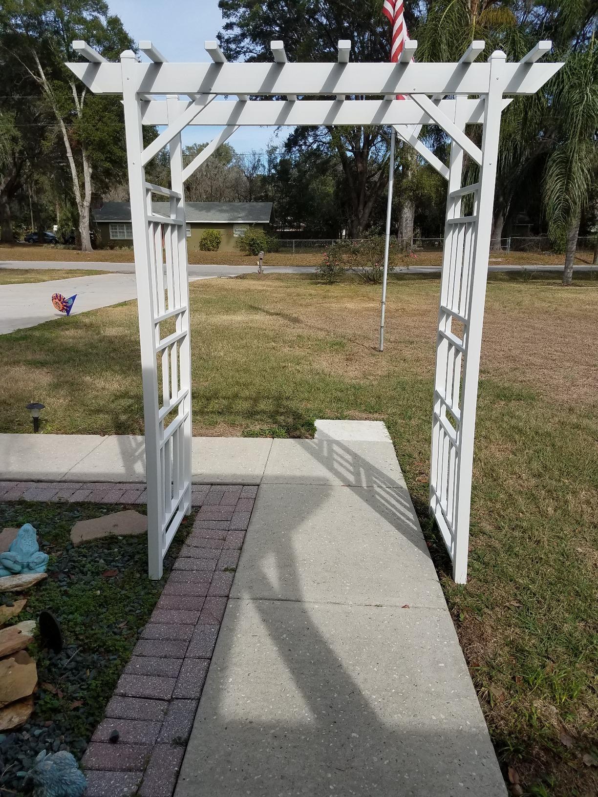 Dura-Trel Wellington Arbor, Vinyl Garden Archway for Outdoors, White, 72