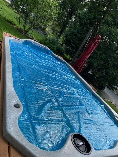 Intex Solar Pool Cover for 18' x 9' Rectangular Frame Outdoor Swimming Pools with Carrying Storage Bag, (Pool Cover Only), Blue customer photo 1