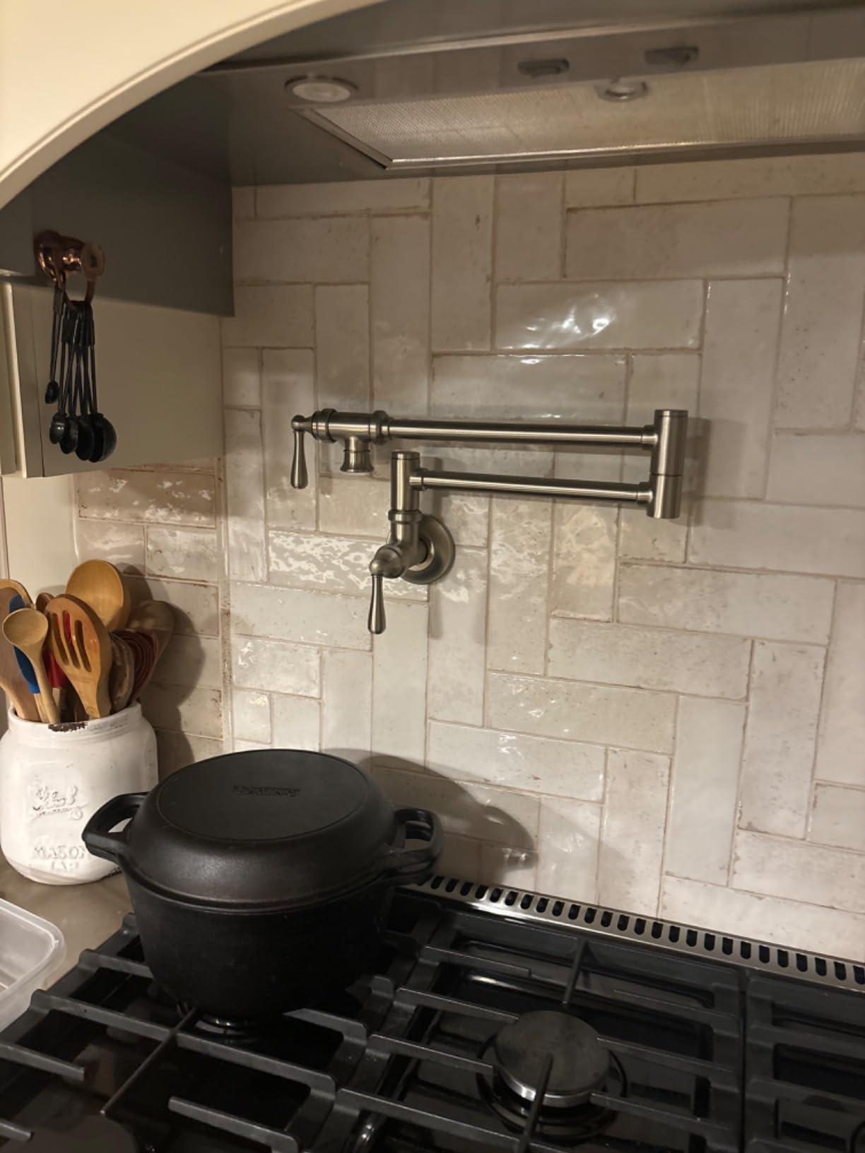 Moen Traditional Spot Resist Stainless Wall Mount Swing Arm Folding Pot Filler Kitchen Faucet, S664SRS customer photo 2
