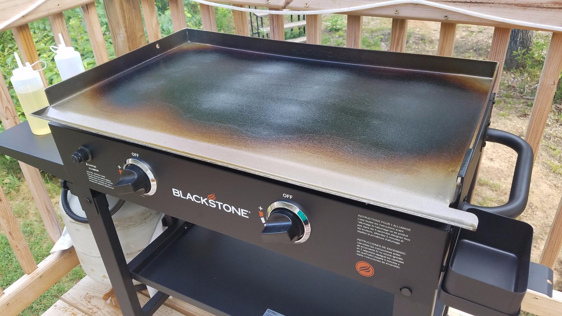 Flat Top Gas Grill Griddle 2 Burner Propane Fuelled Rear Grease Management System, 1517, Outdoor Griddle Station for Camping, 28 inch customer photo 2
