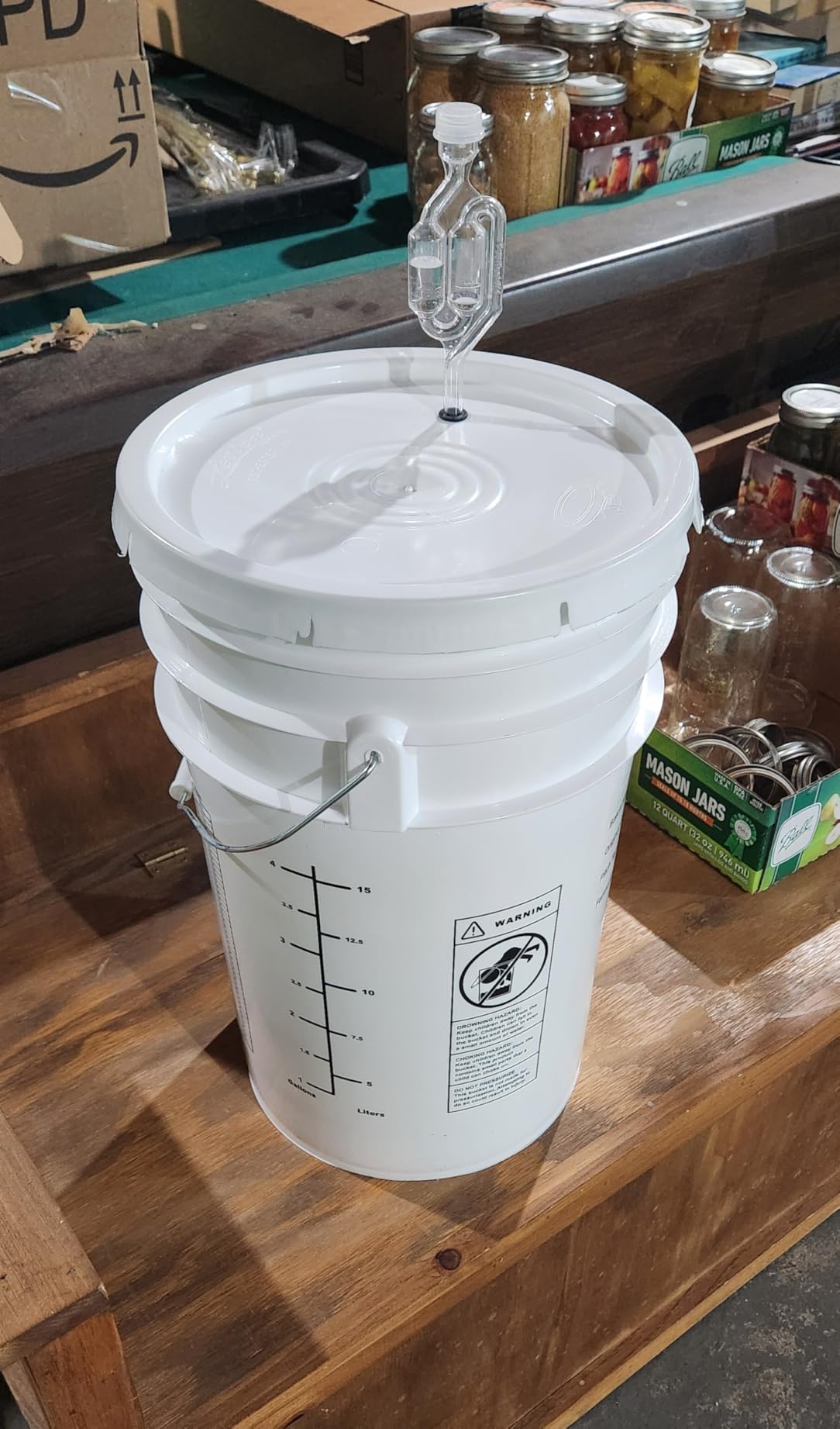 Fastrack 6.5 Gallon Fermenting Bucket with Lid | White | 100% Food Grade-BPA Free Fermenting Brew Bucket for your Beer, Wine or any other Fermented Beverage customer photo 1