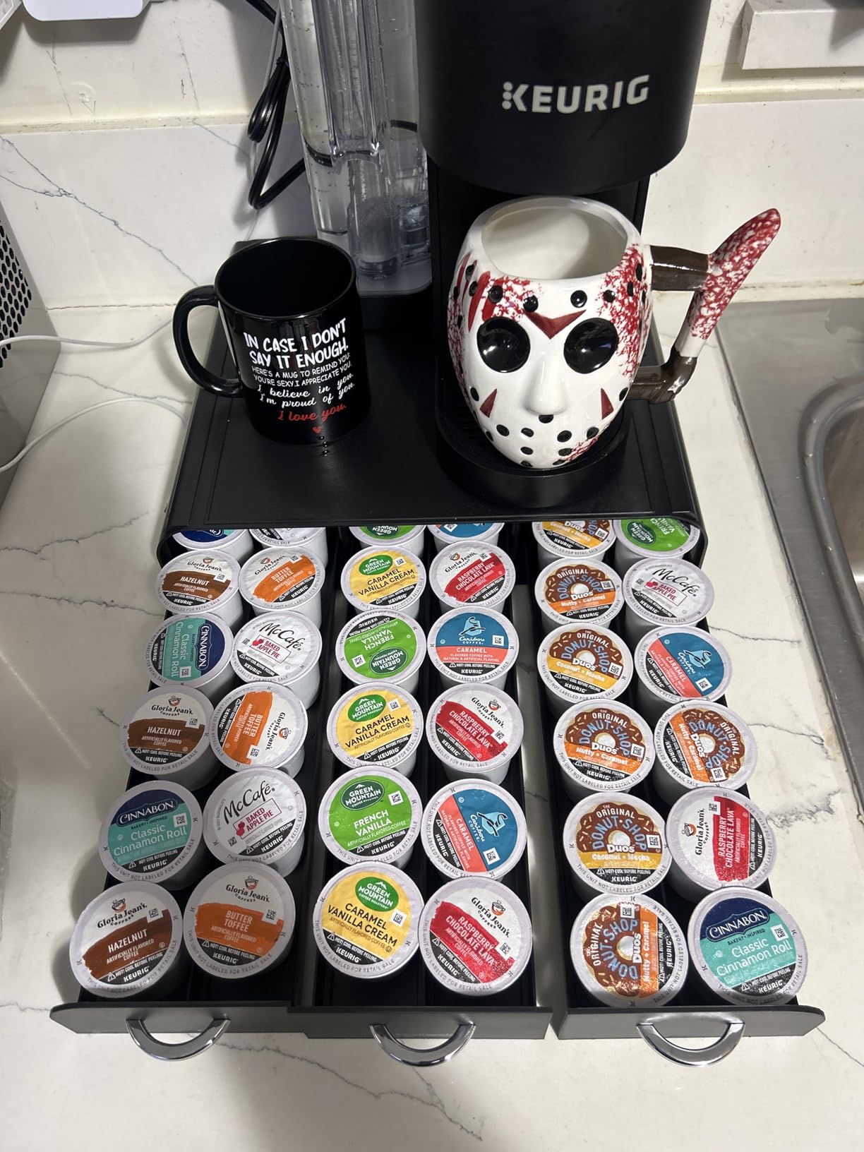 Mind Reader Single Serve Coffee Pod Organizer with 3 Drawers, 36 Pod Capacity, 13.5