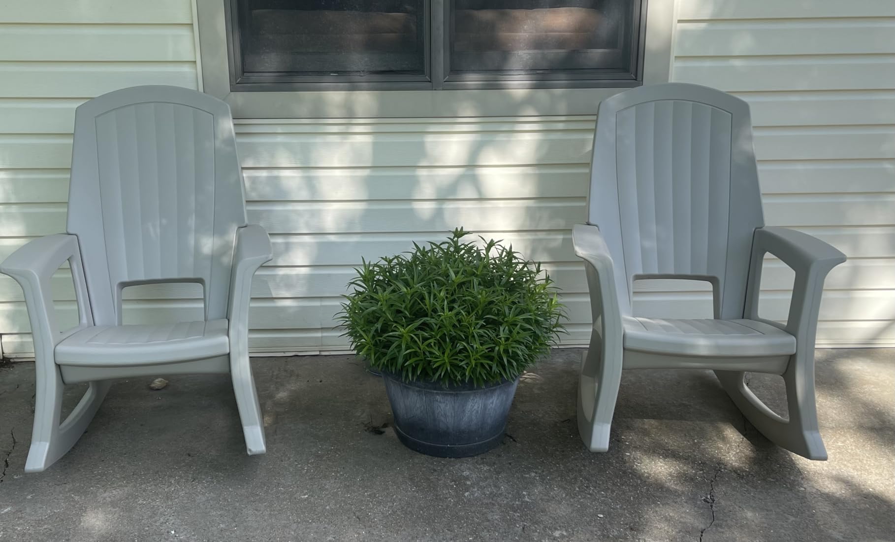 Semco Plastics Rockaway Heavy Duty Polyethylene All Weather Outdoor Rocking Chair with Backrest and Armrests for Porch, Deck and Patio, Taupe customer photo 1