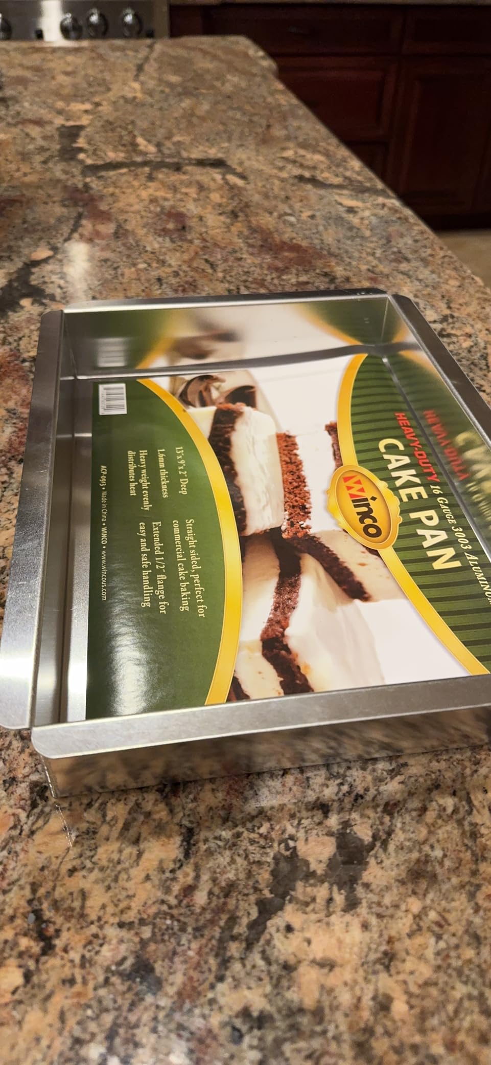 Winco 2-Inch Deep Aluminum Rectangular Cake Pan, 9-Inch by 13-Inch customer photo 2
