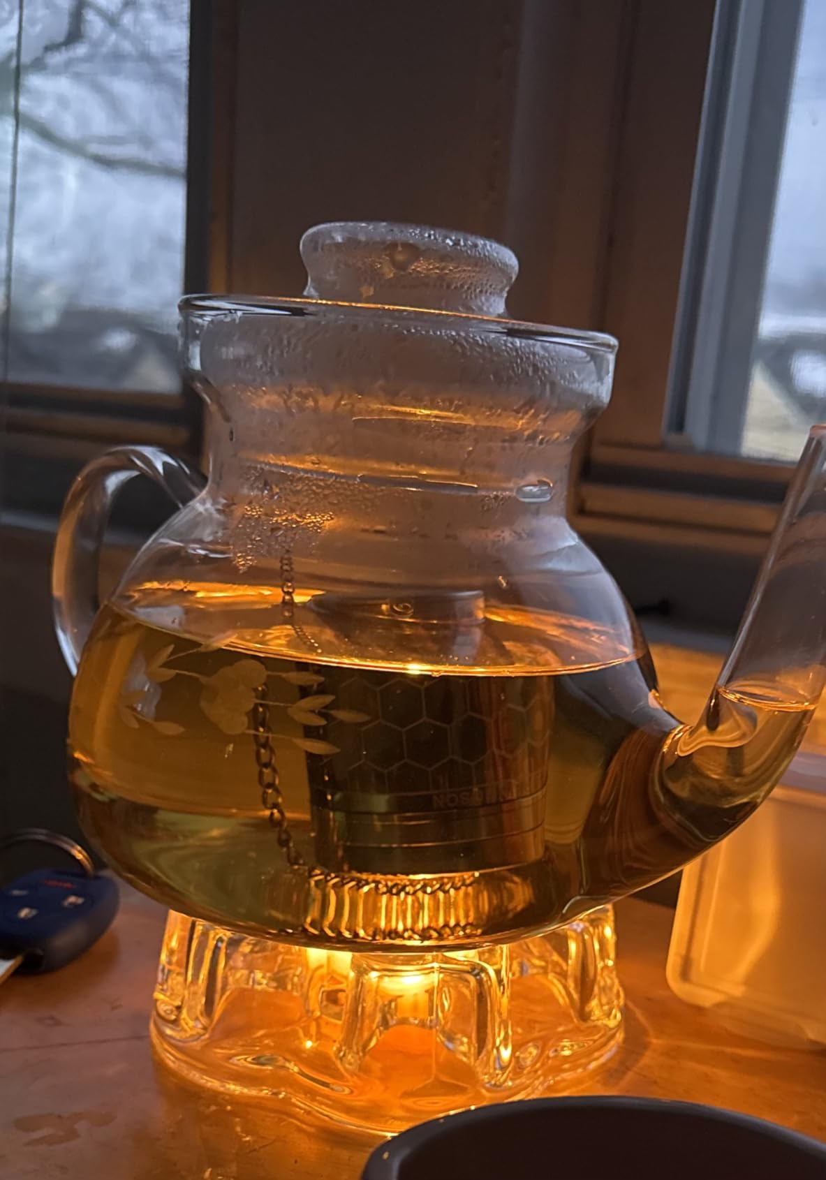 Universal Solid Crystal Glass Ultra Clear Teapot Warmer | Tea Warmer | Teapot Heating Base | Tealight Warmer- Candle Never Flames Out customer photo 1
