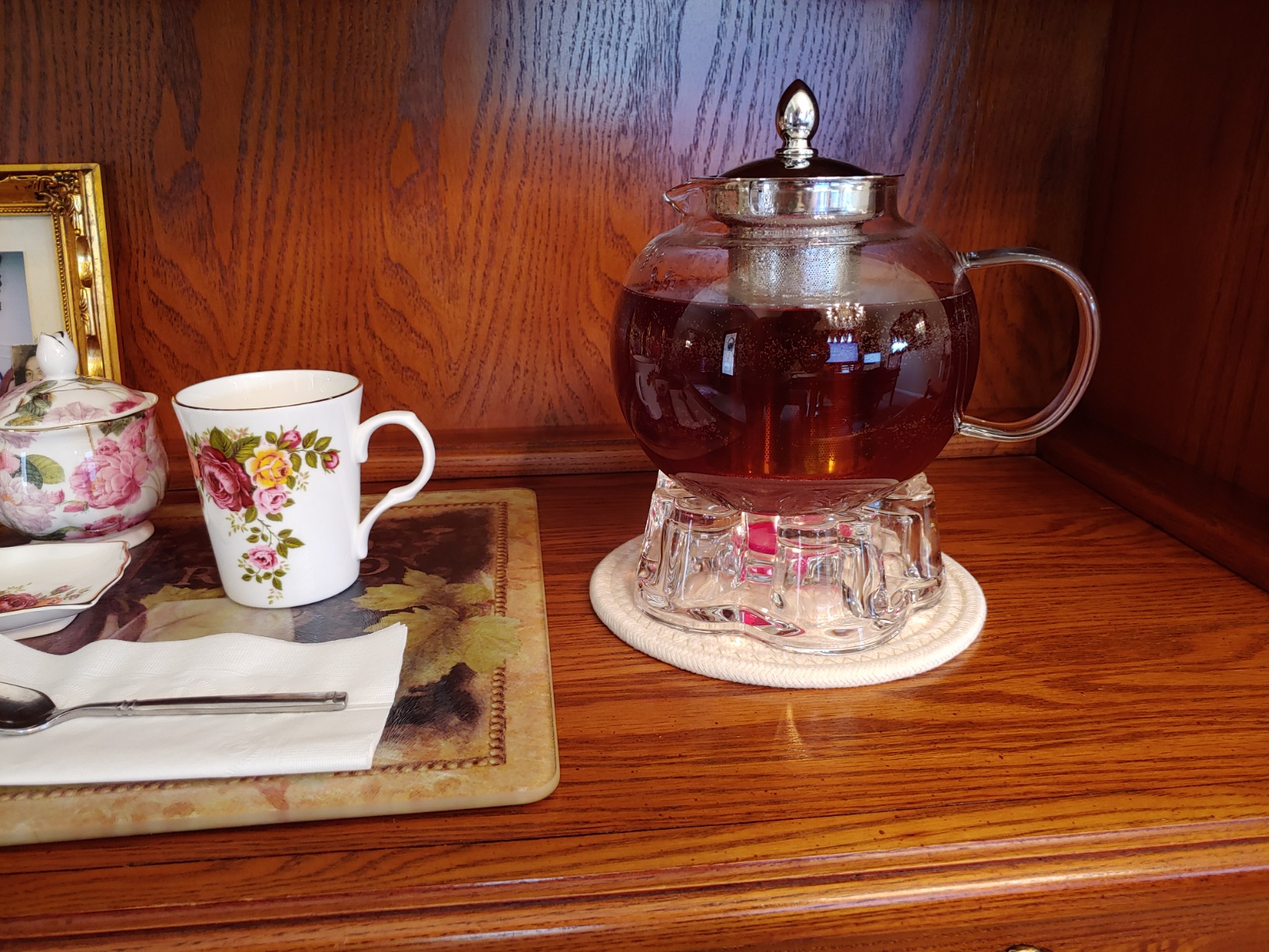 Universal Solid Crystal Glass Ultra Clear Teapot Warmer | Tea Warmer | Teapot Heating Base | Tealight Warmer- Candle Never Flames Out customer photo 2