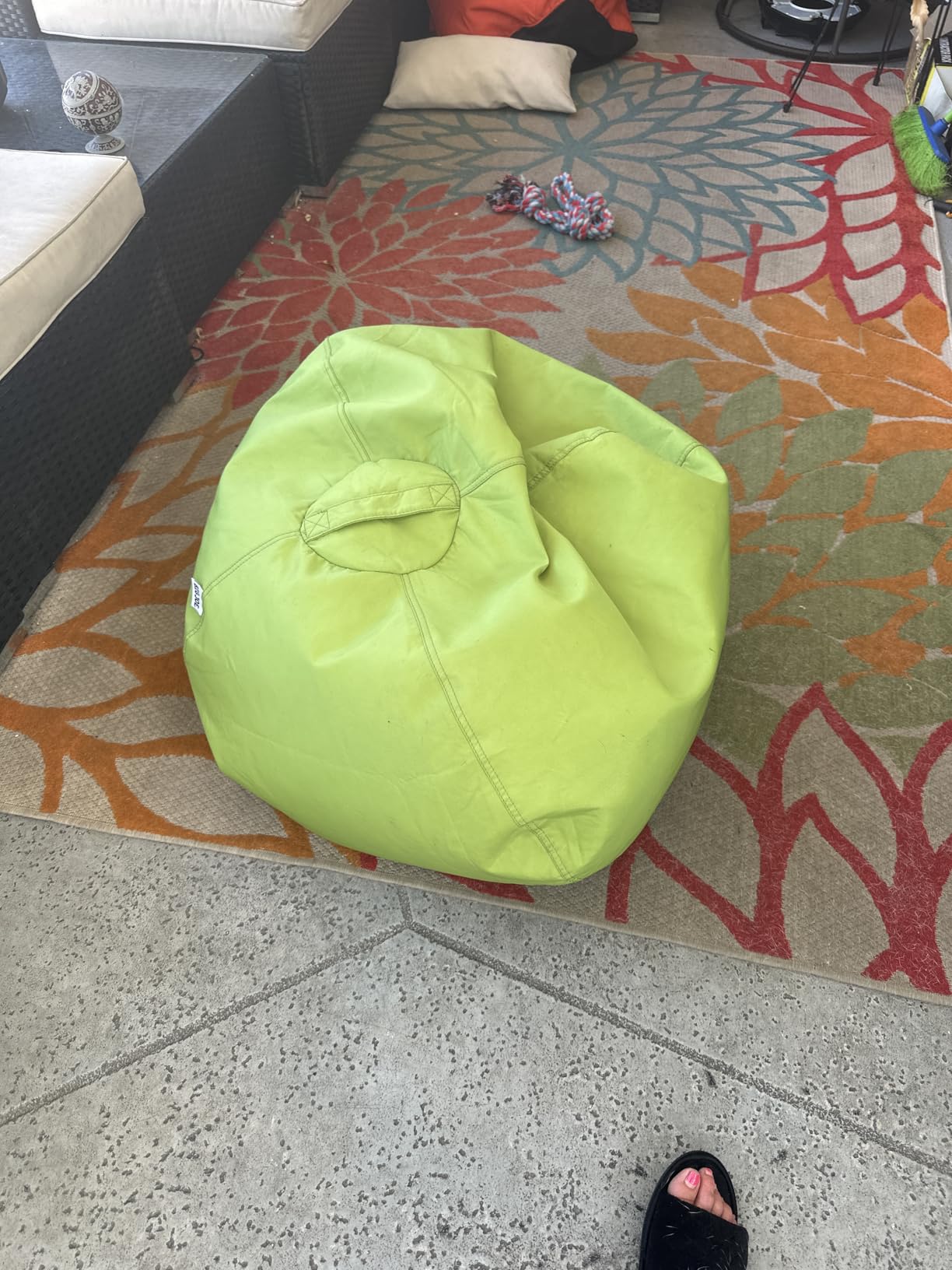 Big Joe Classic Bean Bag Chair for Kids Bedroom and Reading Nook, Easy-Clean Sapphire, Durable Nylon Polyester Blend, 2 feet Refillable customer photo 2