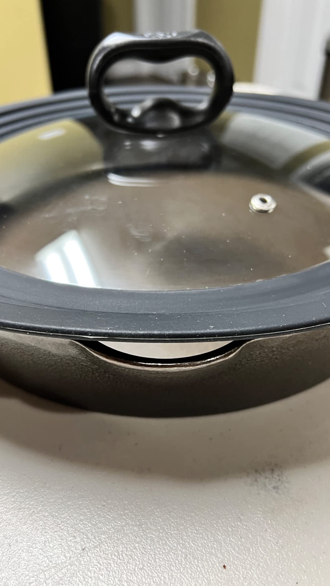 Ecolution Universal Lid for Pots and Pans, Fits 9.5-Inch to 12-Inch Cookware, Tempered Glass Replacement Lid with Heat Resistant Silicone Edge, Dishwasher Safe, Made without BPA, Large, Black customer photo 1