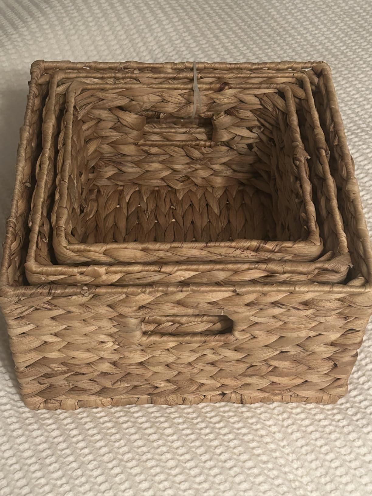 Honey-Can-Do Banana Leaf Storage Baskets - Water Hyacinth Woven Basket, Decorative Baskets for Shelves, Basket for Gifts, Closet, Pantry, and Home Organization, Set of 3, Multi-Size customer photo 1