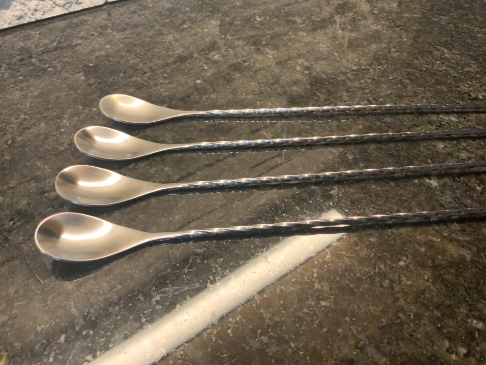 Hiware LZS13B 12 Inches Stainless Steel Mixing Spoon, Spiral Pattern Bar Cocktail Shaker Spoon customer photo 2