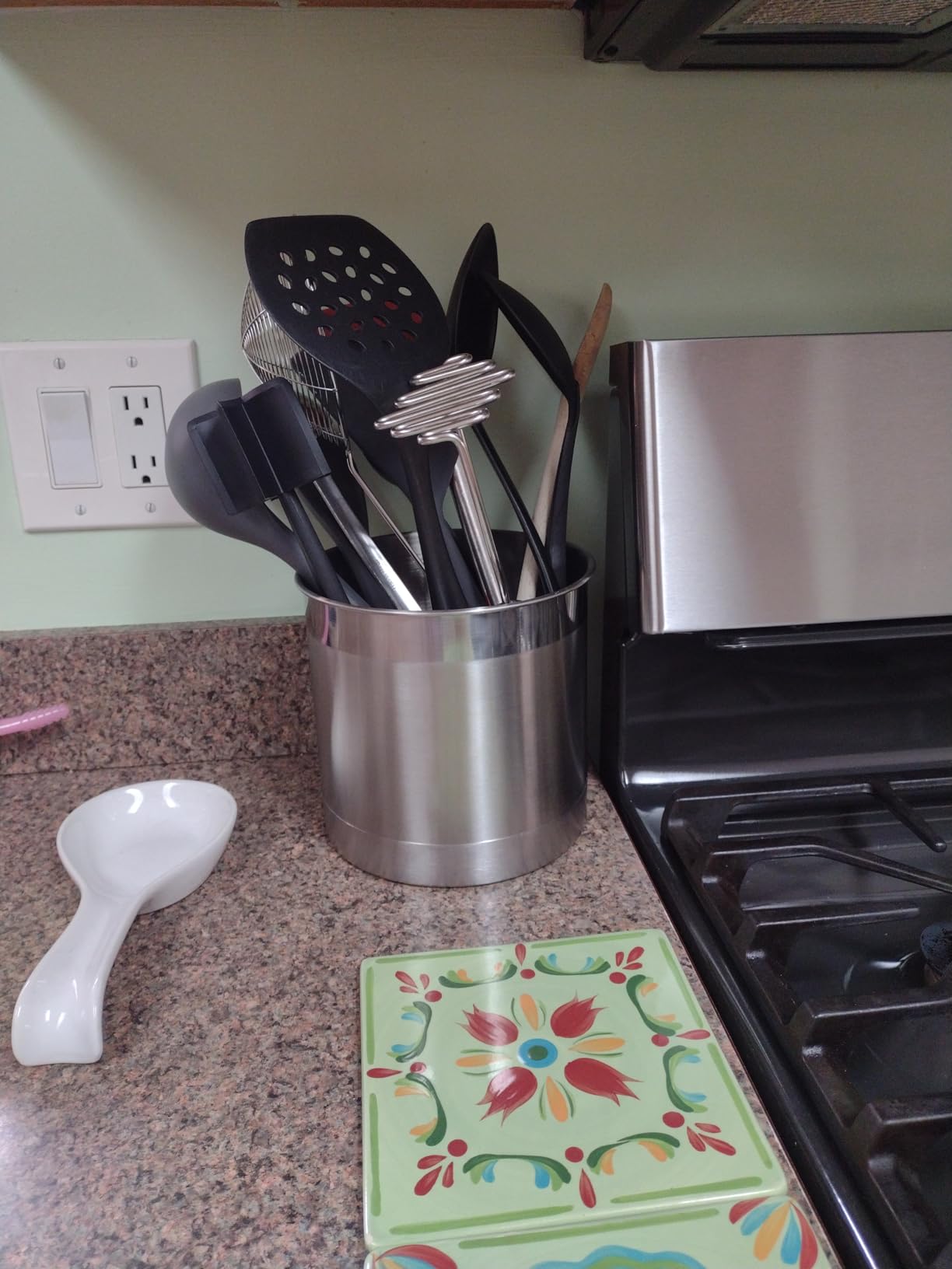 Oggi Stainless Steel Jumbo Utensil Holder - 7