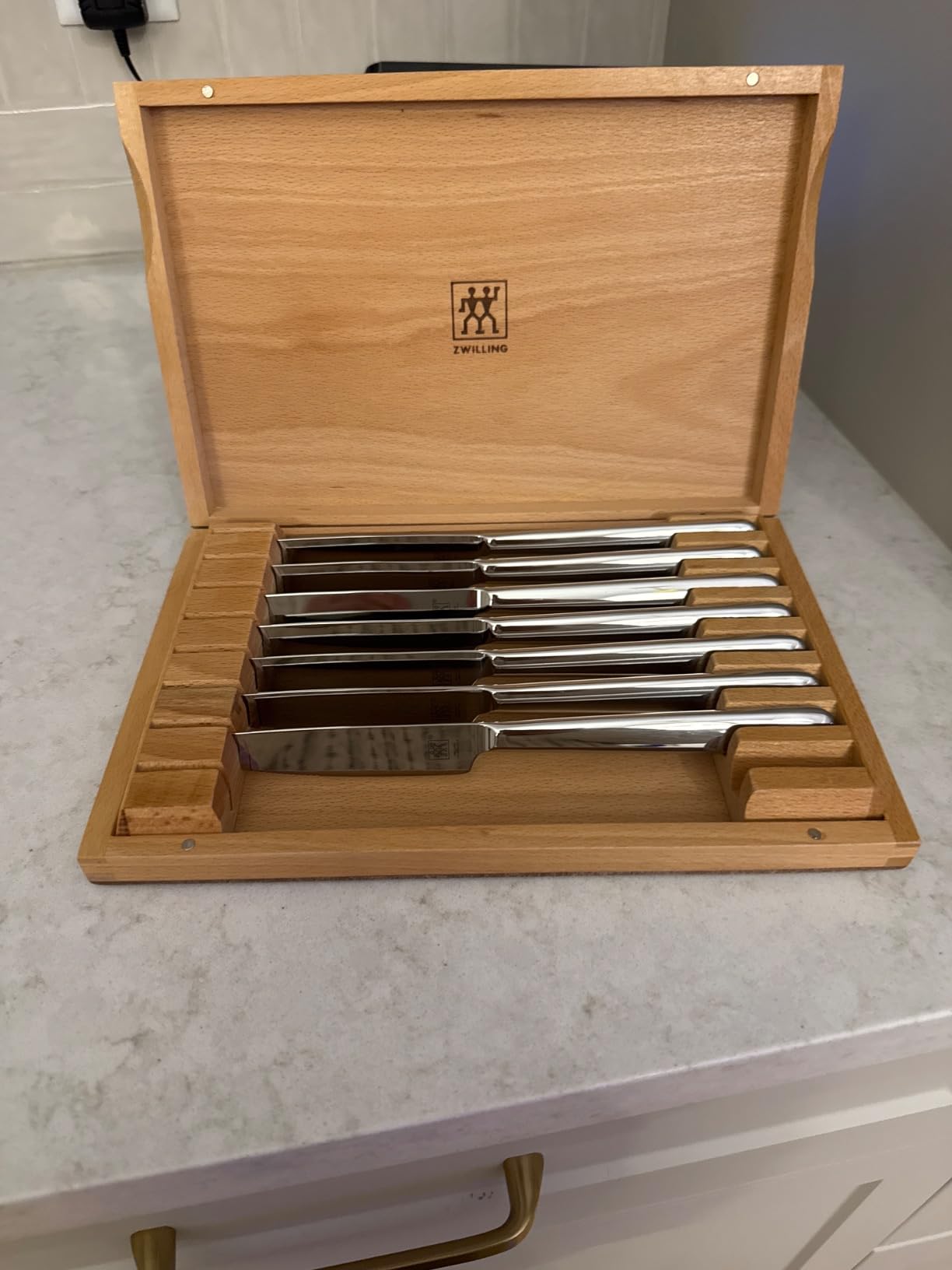 ZWILLING Contemporary 8pc Steak Knife Set, Oval handle Stainless Steel 12