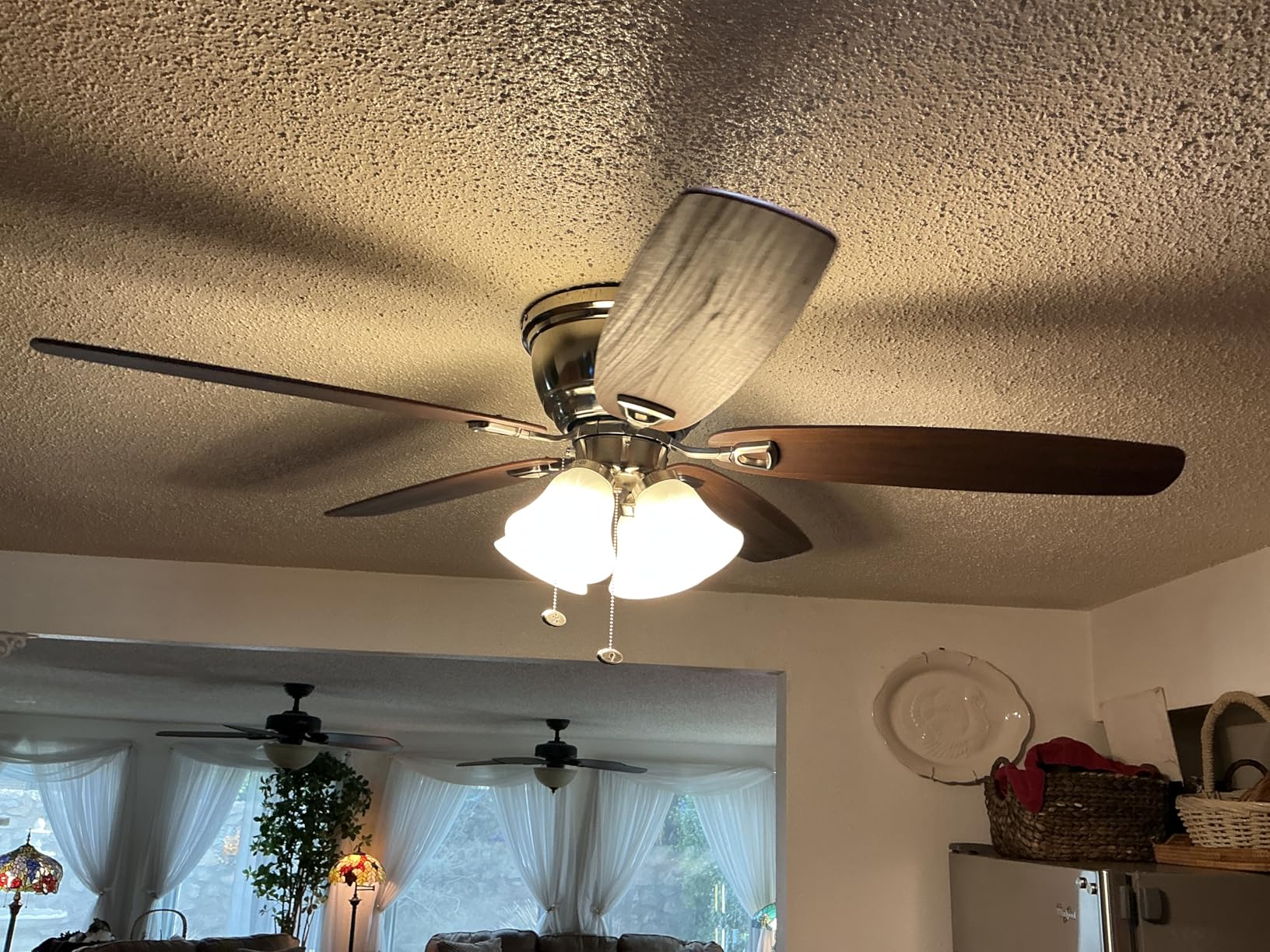 Honeywell Ceiling Fans Glen Alden, 52 Inch Classic Flush Mount Indoor LED Ceiling Fan with Light, Pull Chain, Quick-2-Hang Dual Finish Blades, Reversible Motor - 50183 (Oil Rubbed Bronze) customer photo 2