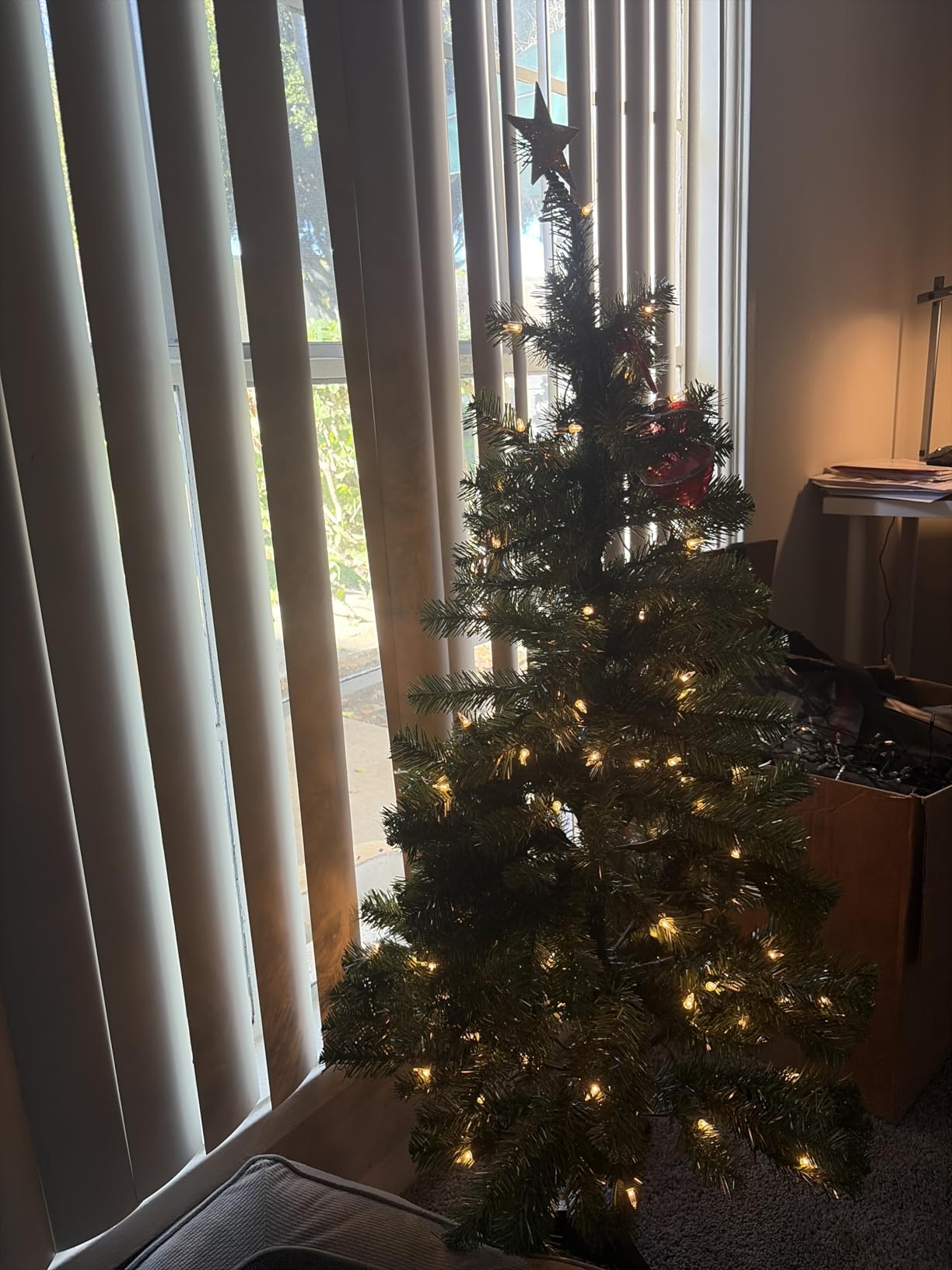 National Tree Company 4 ft Pre-Lit Grande Canadian Fir Mini Artificial Christmas Tree, 100 Clear Lights, 230 Tips, Includes Stand, Green customer photo 1