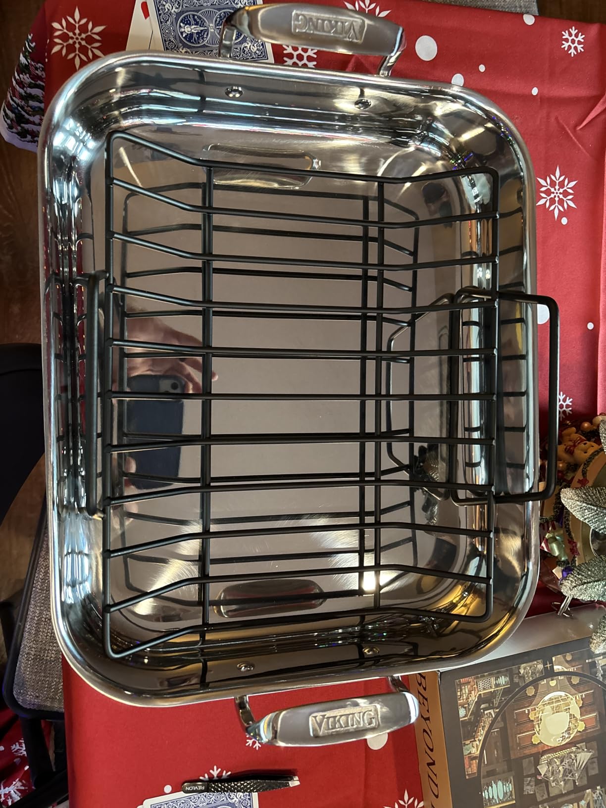 Viking 3-Ply Stainless Steel Roasting Pan with Non Stick Rack, 16 x 13 Inch customer photo 2