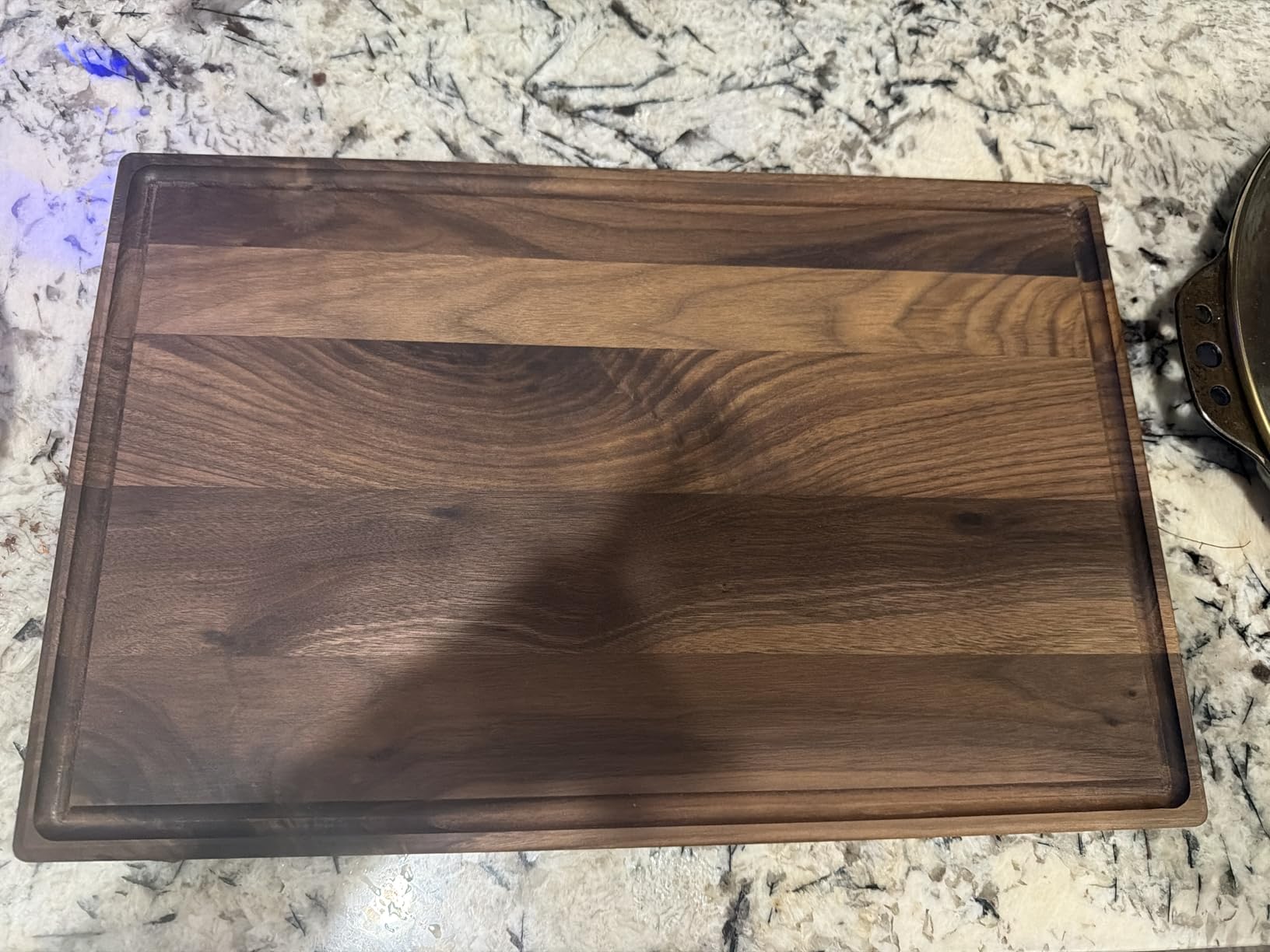 Made in USA Black Walnut Wood Cutting Board by Virginia Boys Kitchens - Butcher Block Wooden Carving Board with Juice Well made from Sustainable Hardwood (17x11) customer photo 1