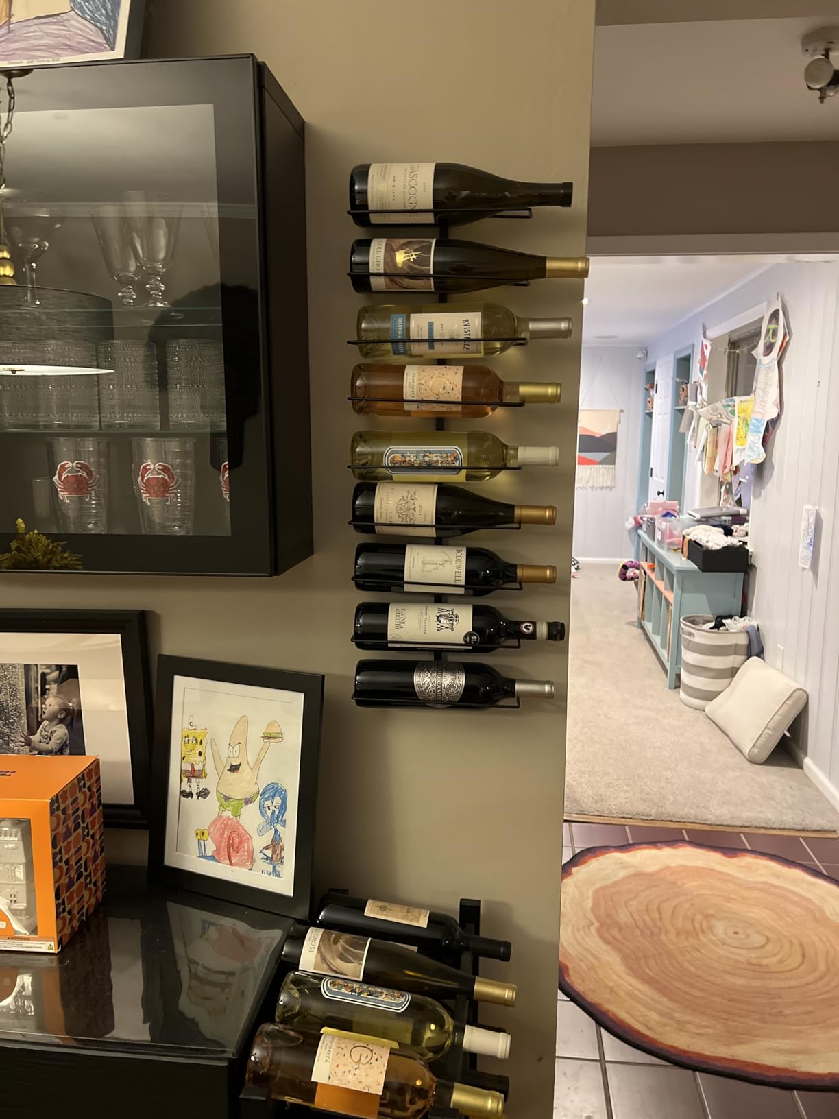 Sorbus Wall Mount Wine Rack - Holds 9 Bottles - Black Metal Wine Bottle Holder for Wall, Modern Wine Rack for Home Bar, Kitchen customer photo 2