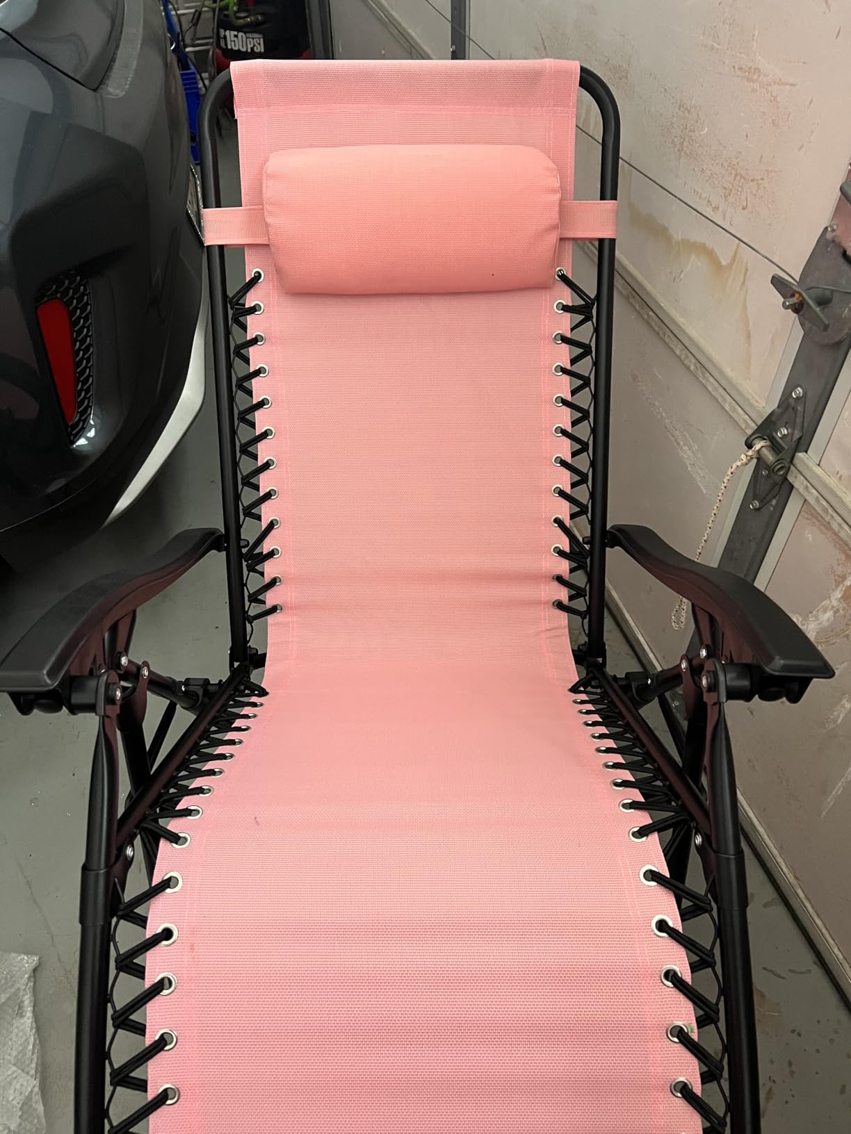 Best Choice Products Set of 2 Adjustable Steel Mesh Zero Gravity Lounge Chair Recliners w/Pillows and Cup Holder Trays - Beige customer photo 2