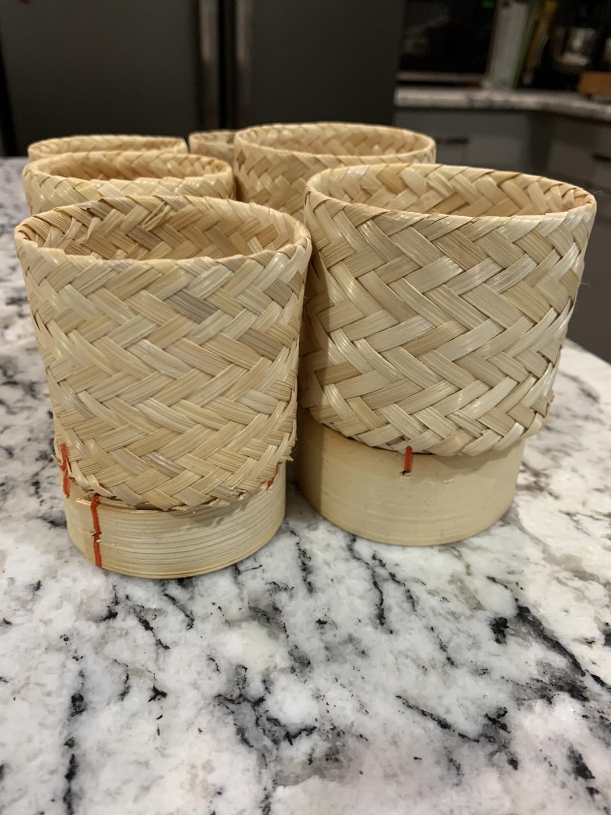 Thai Sticky Rice Basket Size 3 Inches (Pack of 6) Handmade Bamboo Rice Container customer photo 1