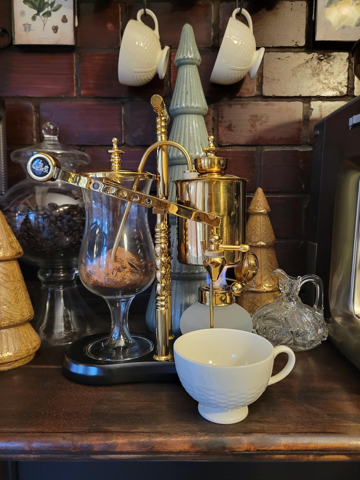 Diguo Belgian/Belgium Balance Siphon/Syphon Coffee Maker. Elegant Double Ridged Fulcrum with Tee handle customer photo 1