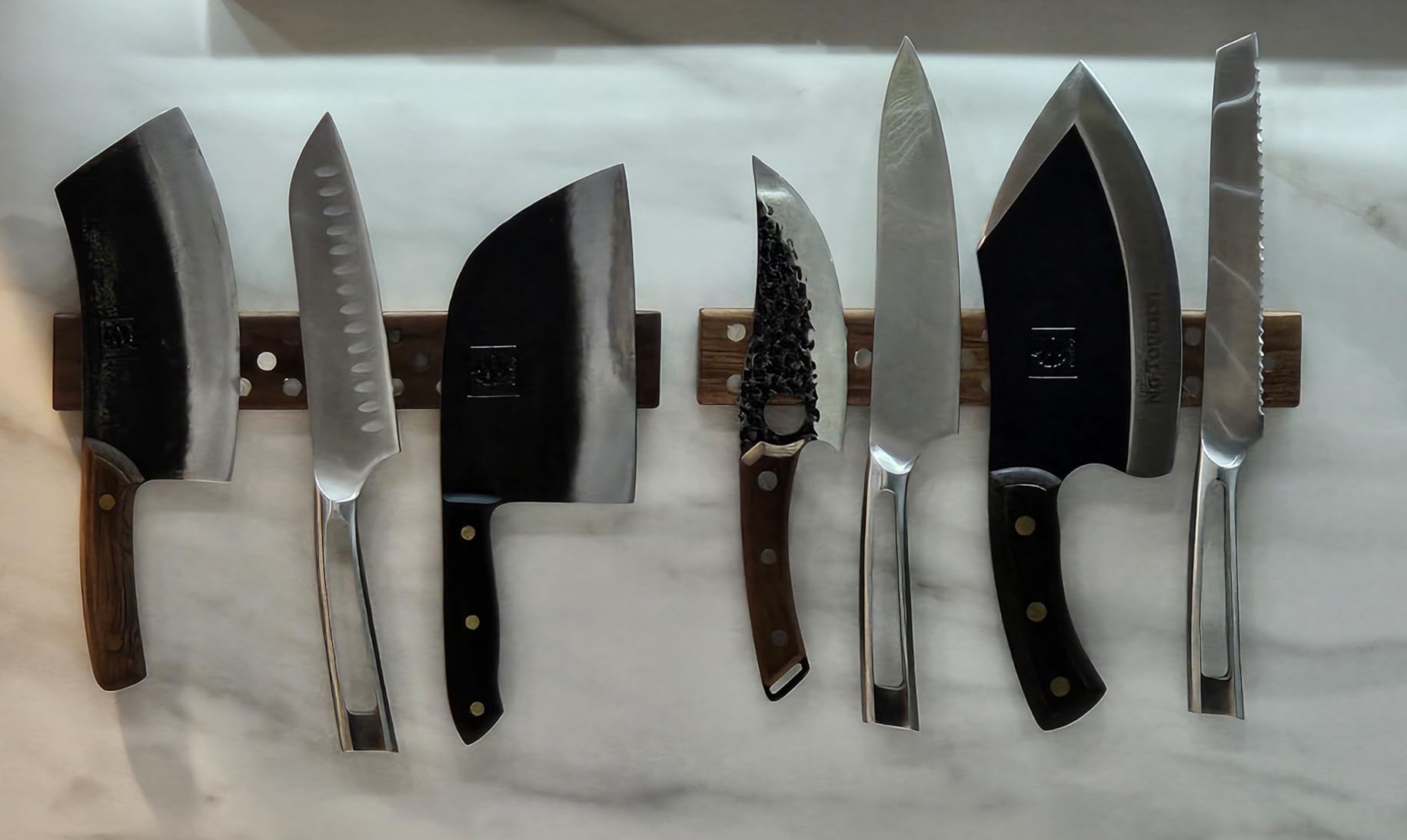 Magnetic Wooden Knife Bar Holder Strip, Cherry or Walnut, 12, 16, 20, or 24 Inch (16 Inch, Walnut) customer photo 1