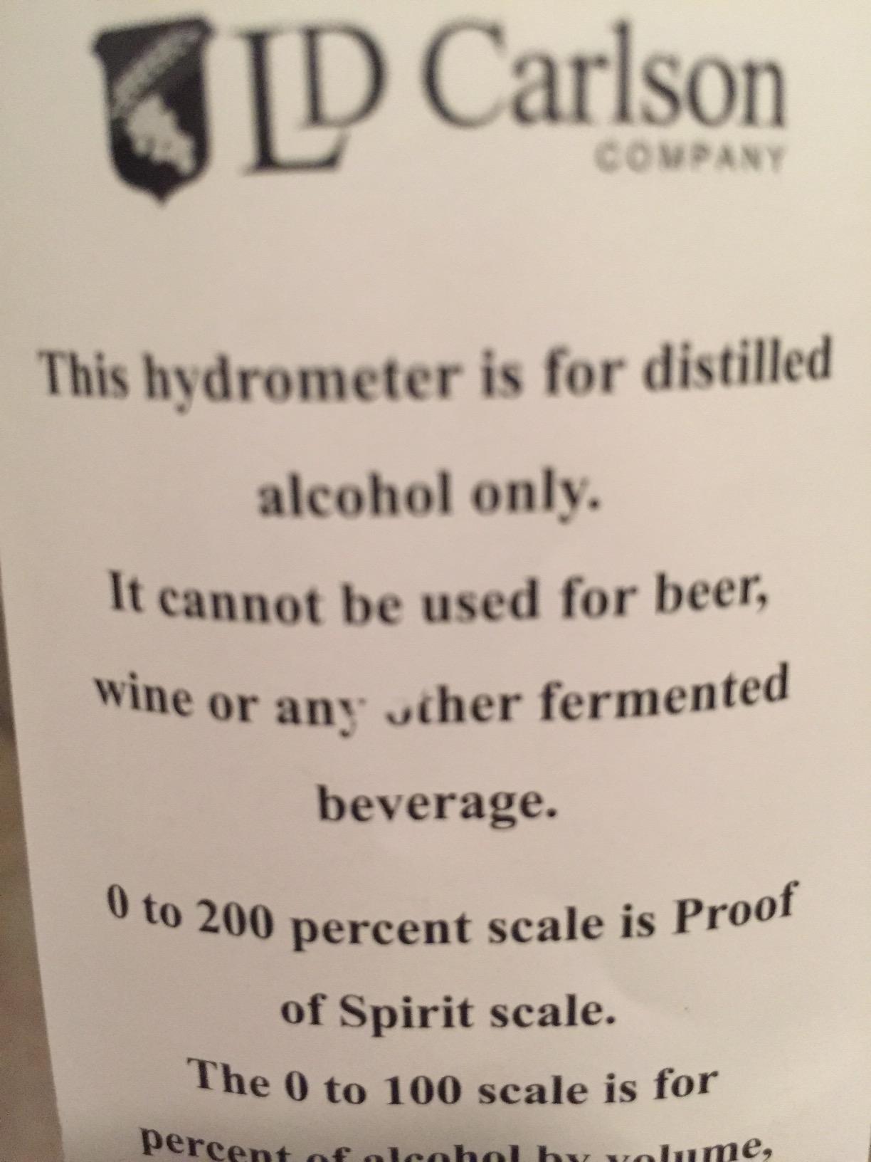 Hydrometer - Alcohol, 0-200 Proof and Tralle customer photo 2