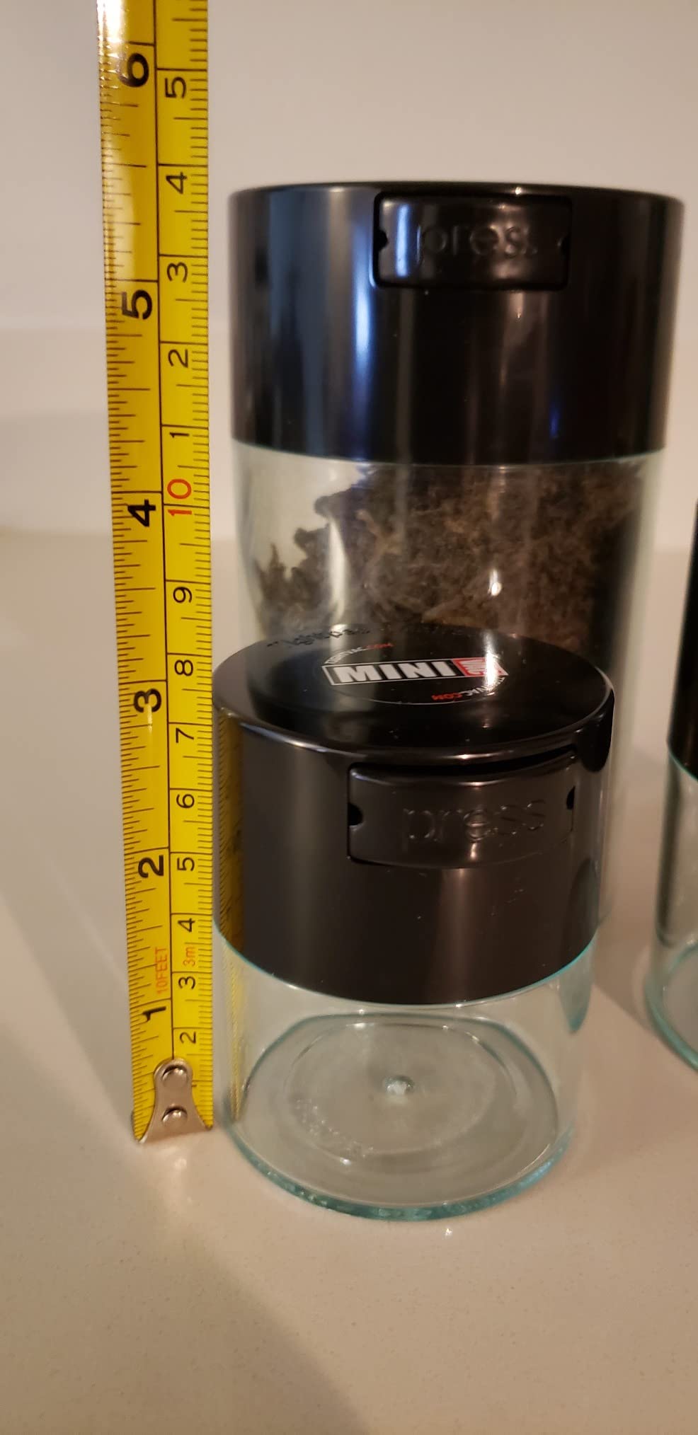 Tightvac Set of 3 - Patented Airtight Containers | Multi-use Vacuum Containers Work as Smell Proof Containers for Herbs, Dry Goods and Food. Blue Caps and Black Body customer photo 1